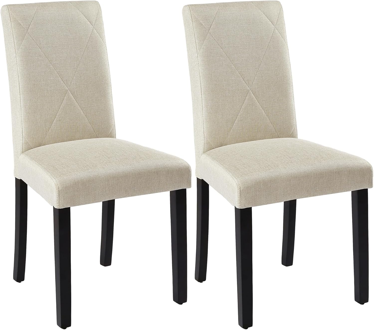 VECELO Upholstered Dining Chairs Set of Modern Fabric and High Back