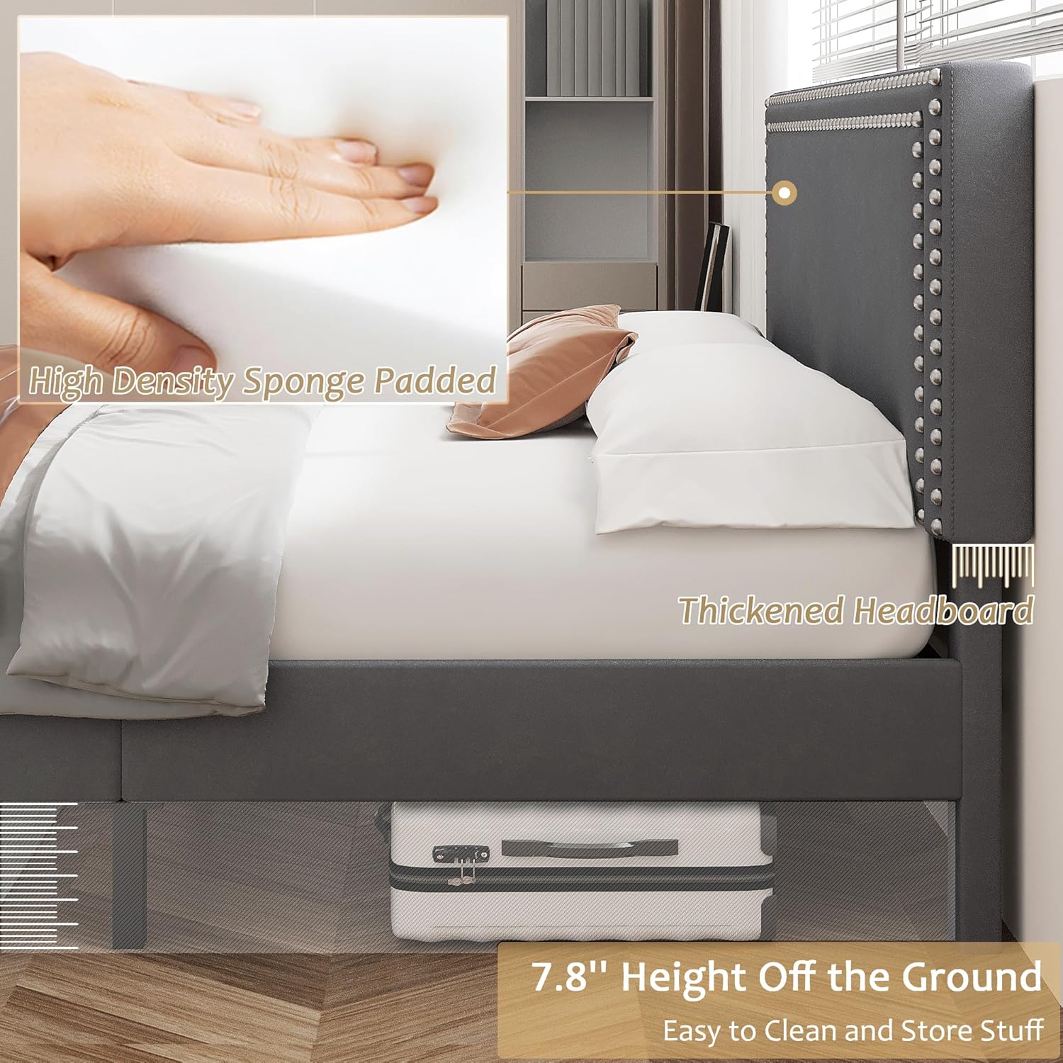 VECELO Modern Platform Bed Frame/Mattress Foundation