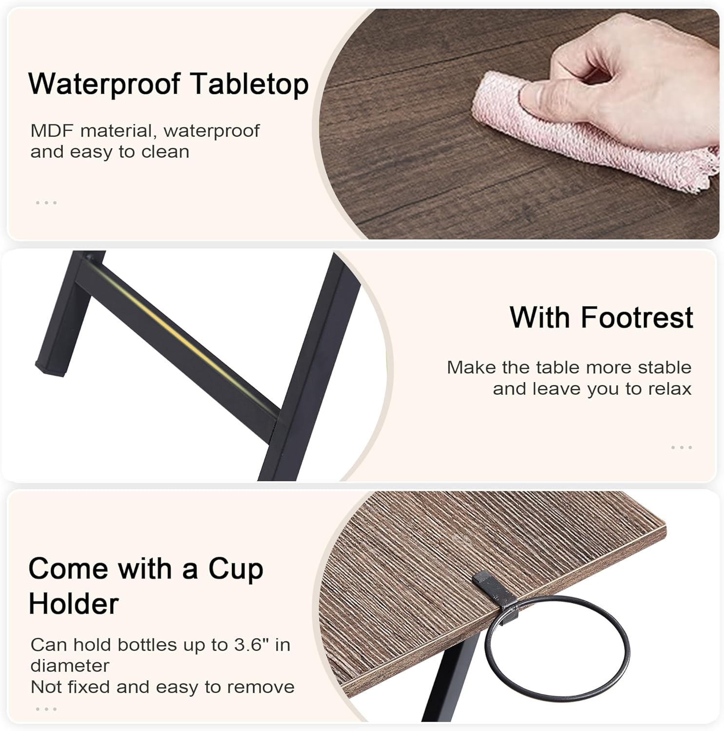 VECELO Folding TV Tray for Eating Set of 2