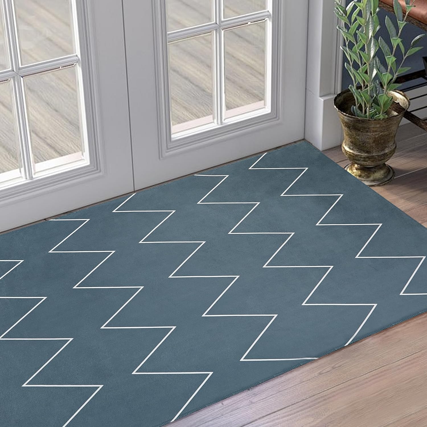 VECELO Outdoor Front Door Mat Outside Entrance, Low-Profile Welcome Mat