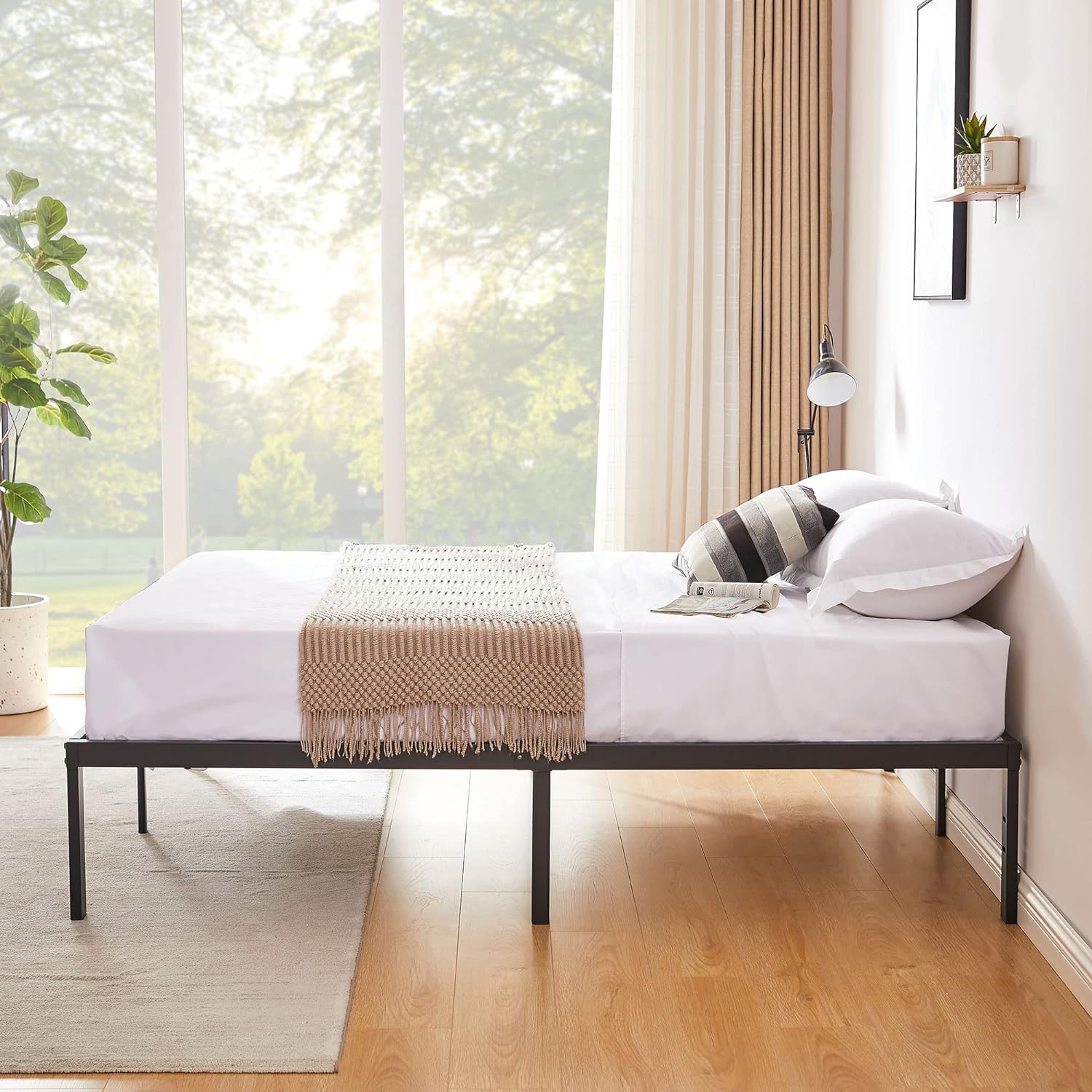 VECELO Metal Platform Bed Frame Heavy Duty Steel Slat, No Box Spring Needed