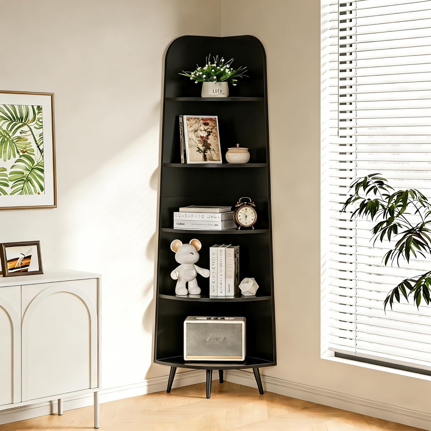 VECELO Large Corner Shelf - 66.93" Tall 5-Tier Organizer