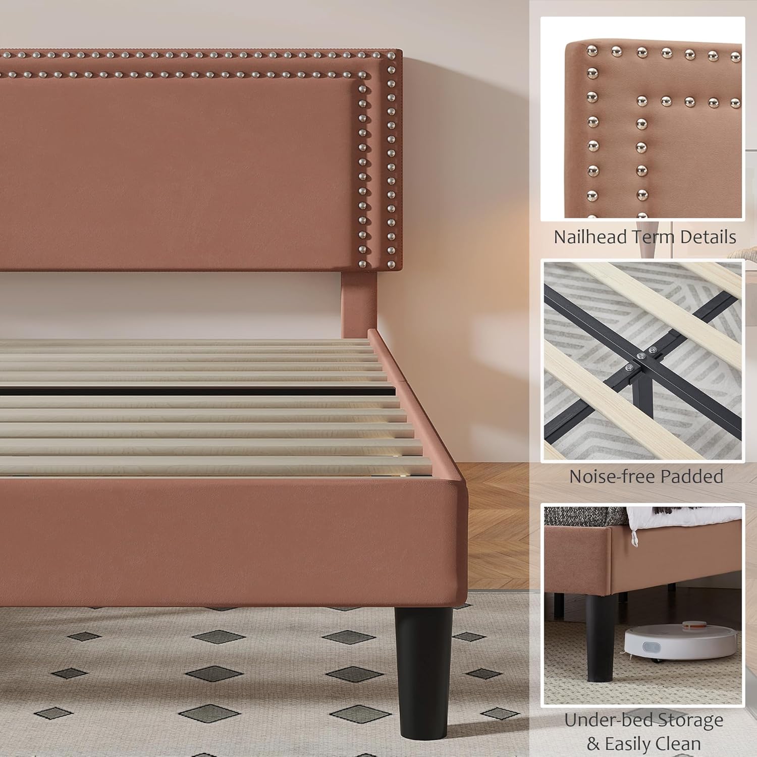 VECELO Modern Platform Bed Frame/Mattress Foundation
