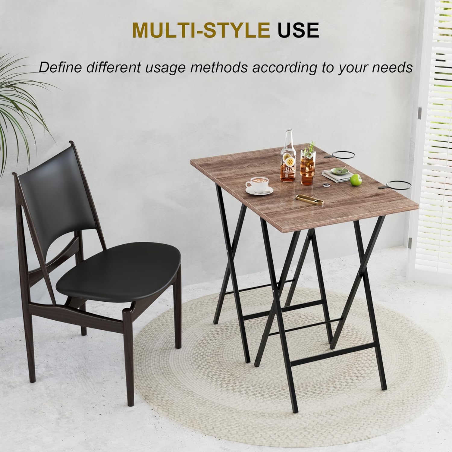 VECELO Folding TV Tray for Eating Set of 2