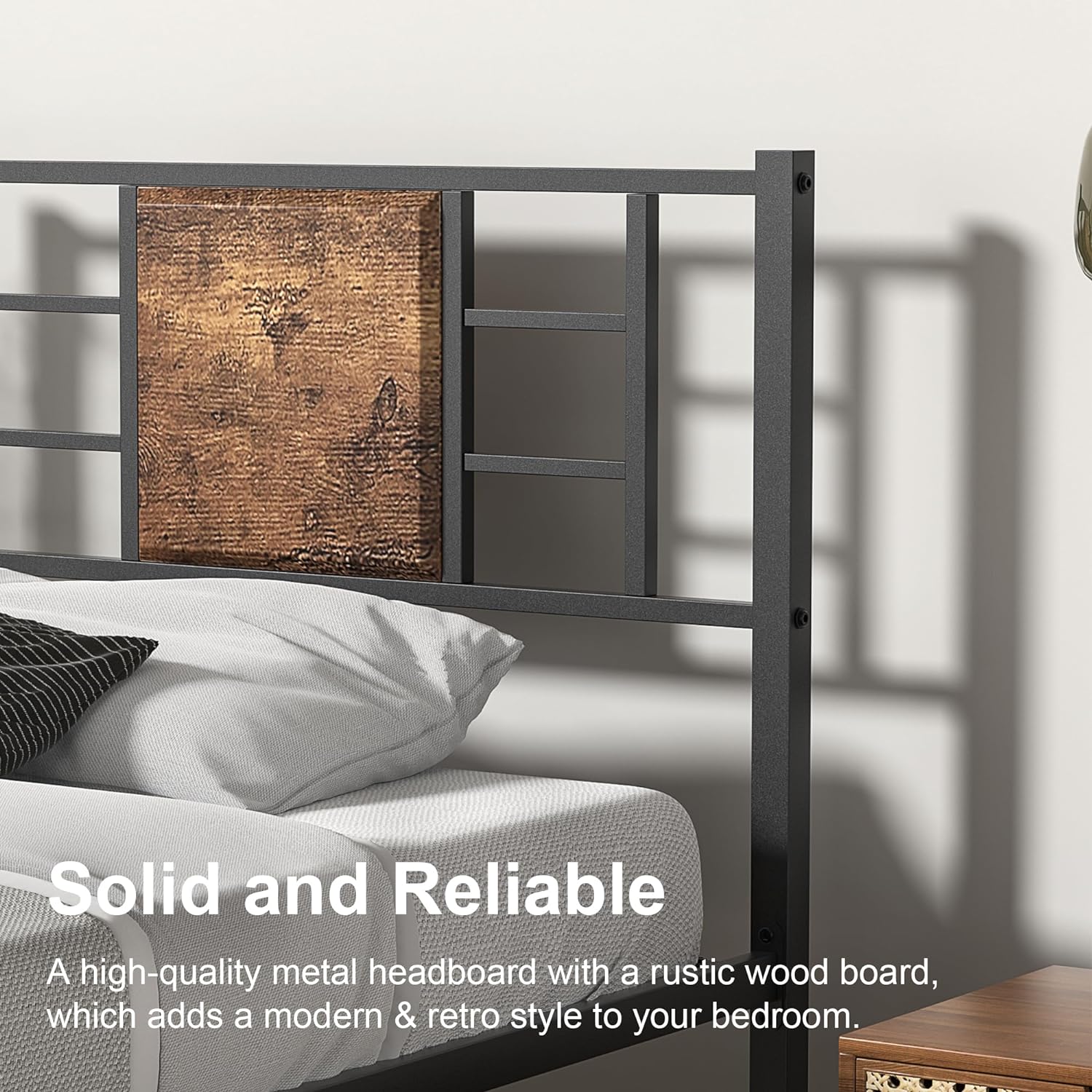 VECELO Platform Bed Frame Mattress Foundation with Headboard and Footboard