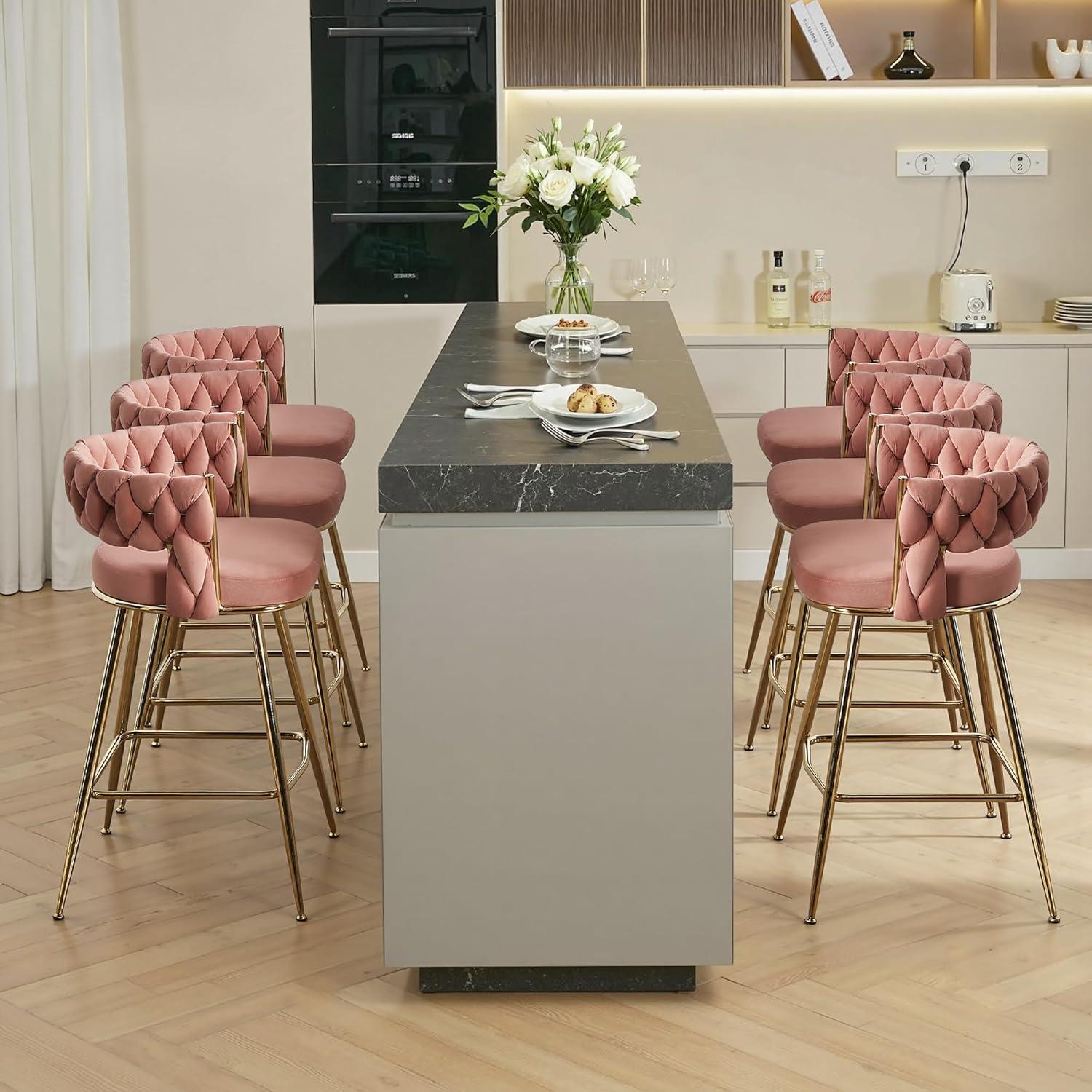 VECELO Bar Stools, Counter Height Bar Stools