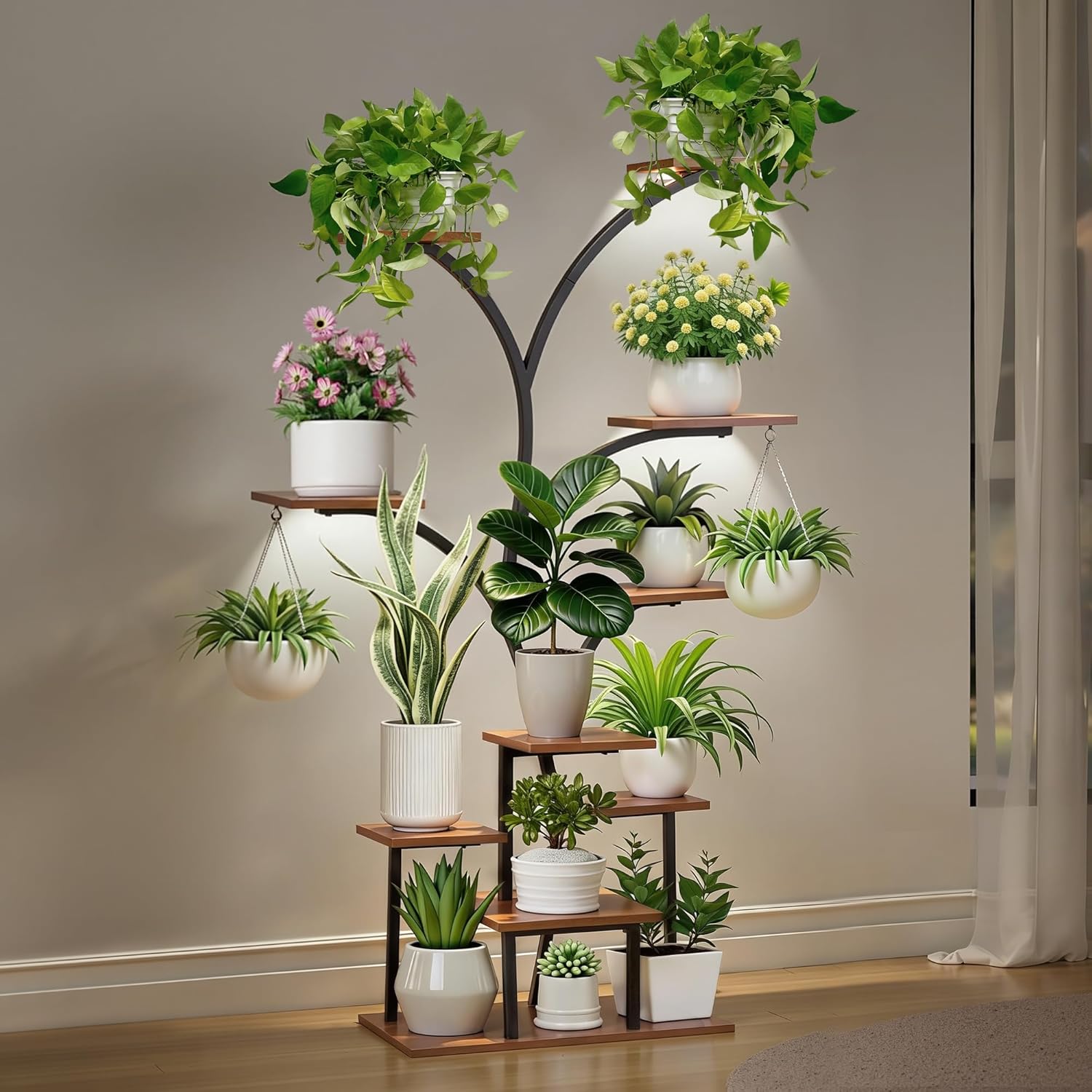 grow light stands for indoor plants VECELO Plant Stand with Grow Light