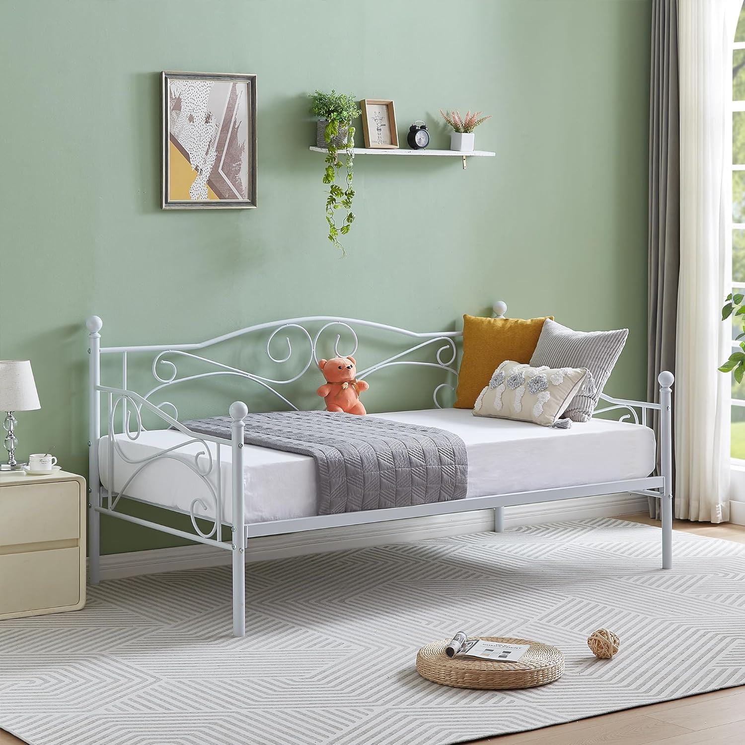 VECELO Premium Daybed Metal Bed Frame Twin Size