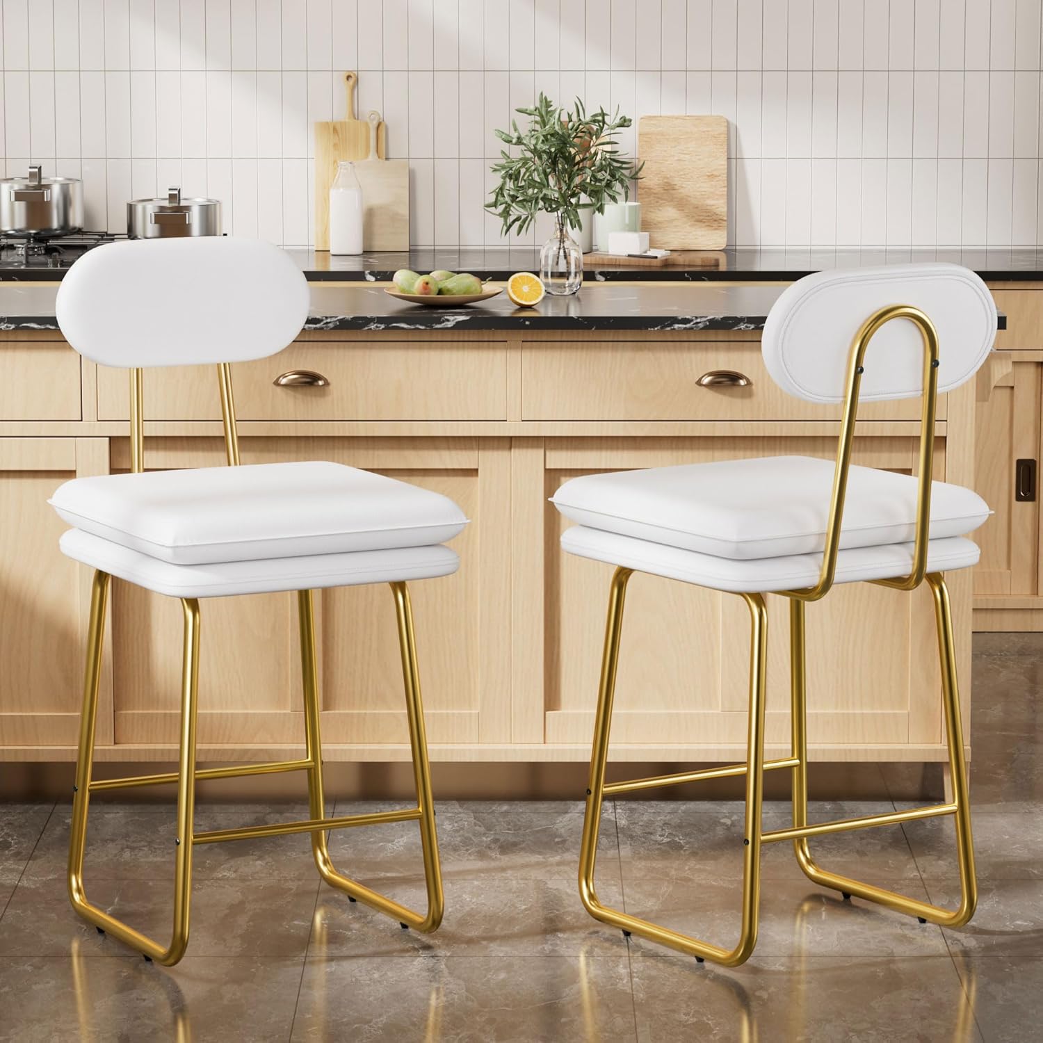 VECELO Bar Stools Set of 2