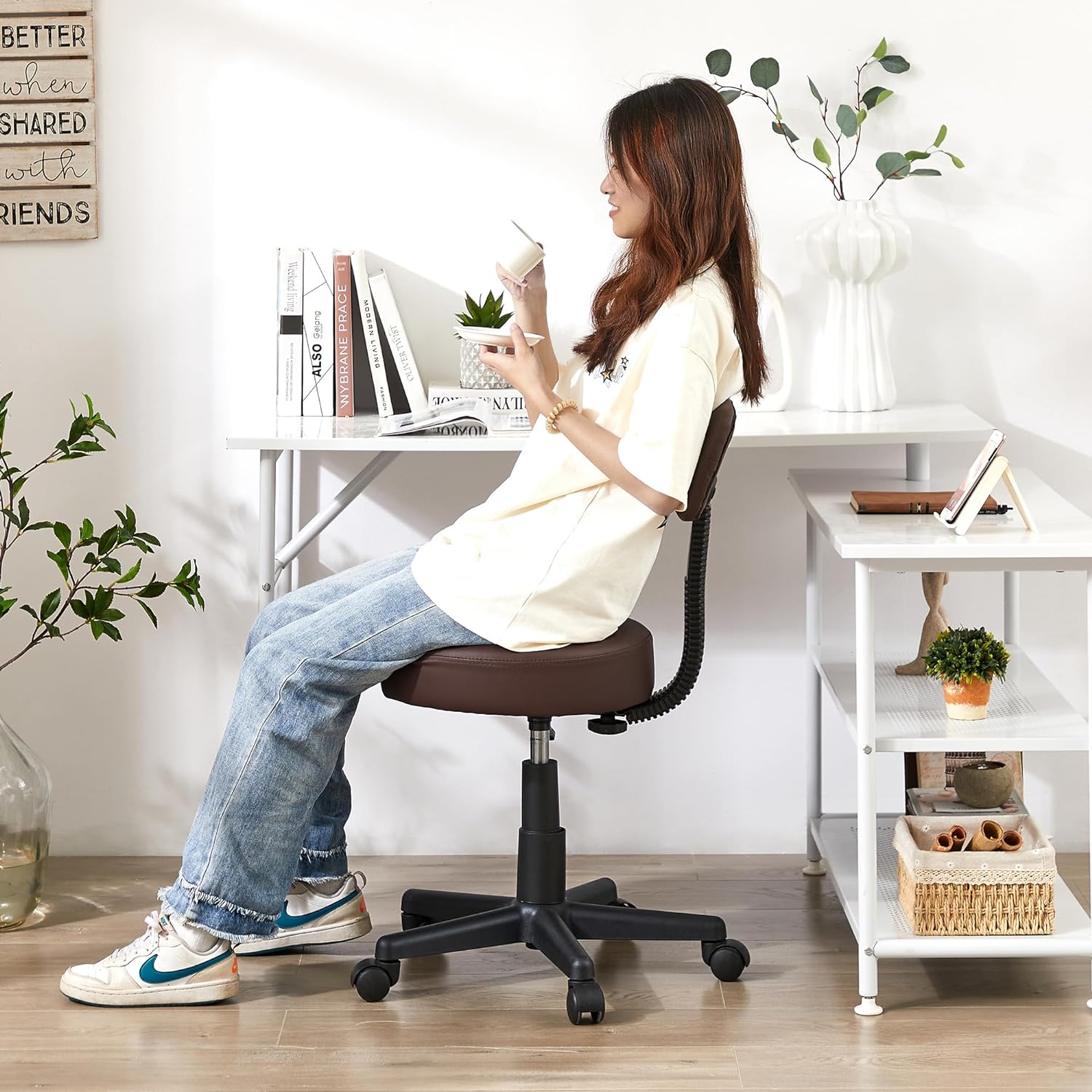 VECELO Home Office Desk Chair with Backrest