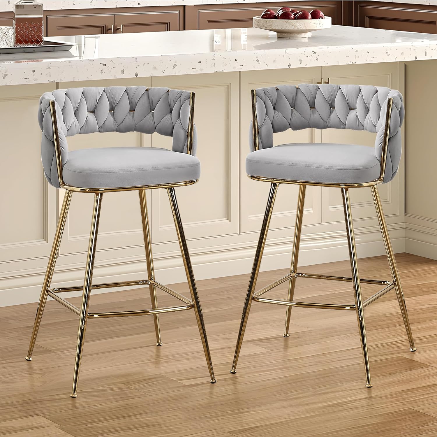 VECELO Bar Stools, Counter Height Bar Stools