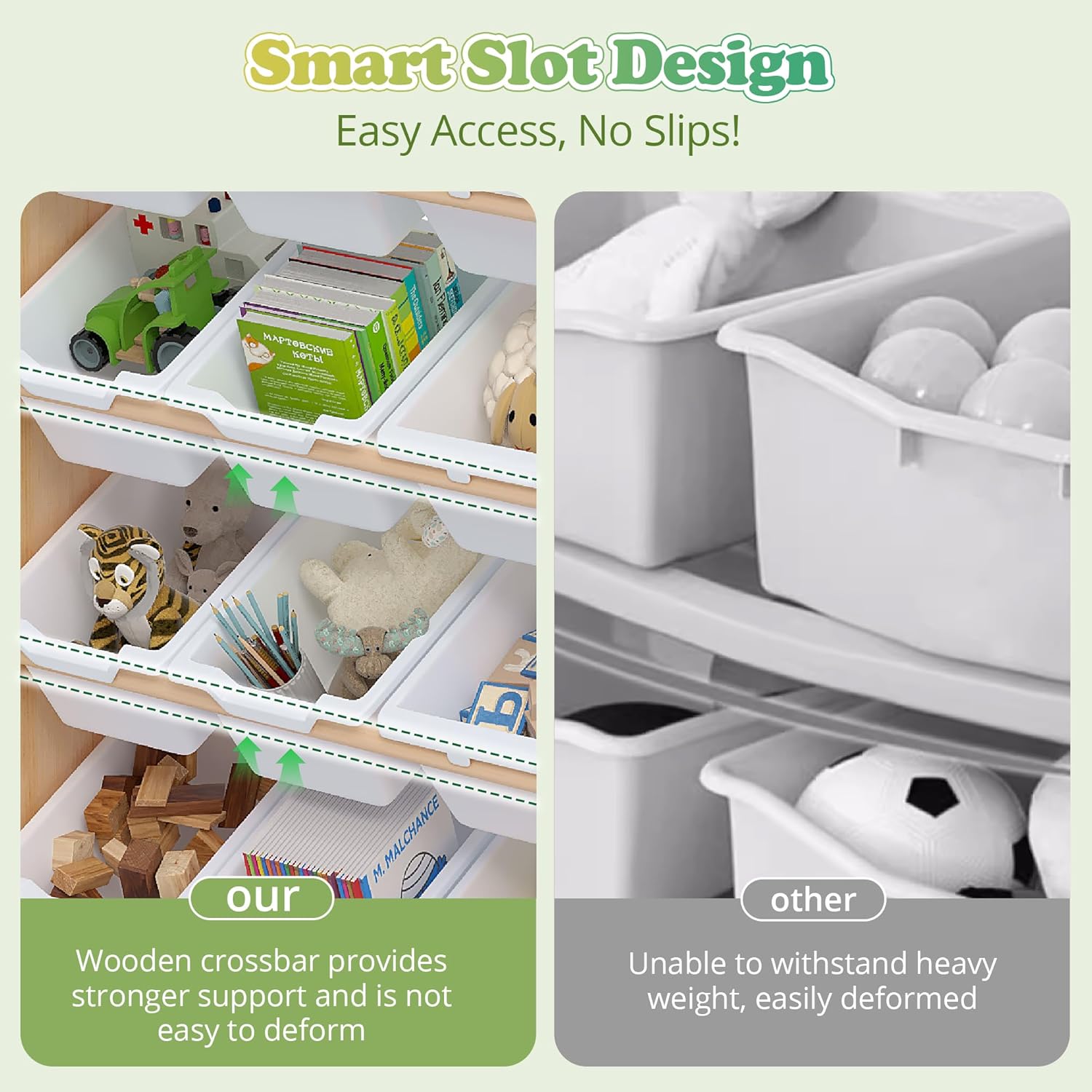 VECELO Kids Toy Storage Organizer with 12 Pcs Bins