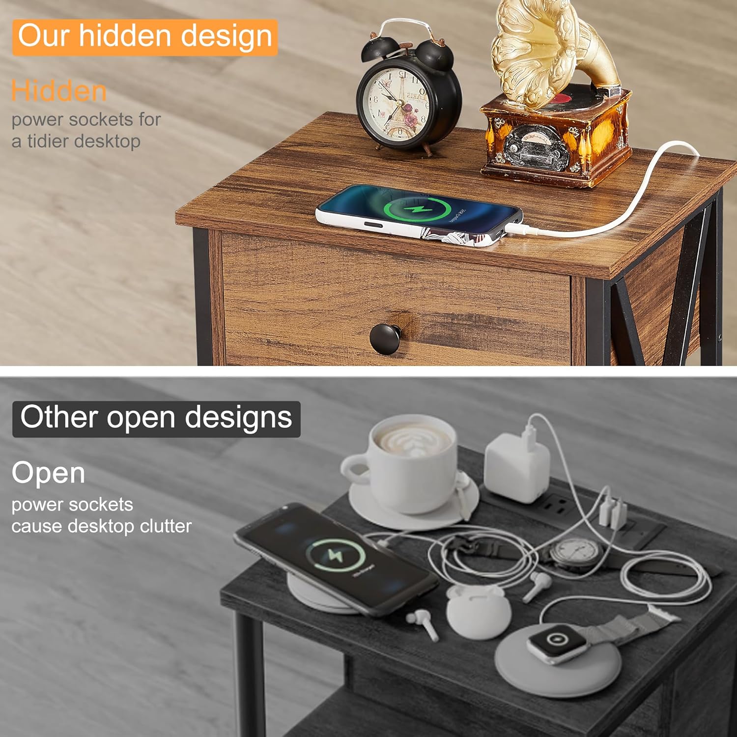 VECELO Nightstand Set of 2