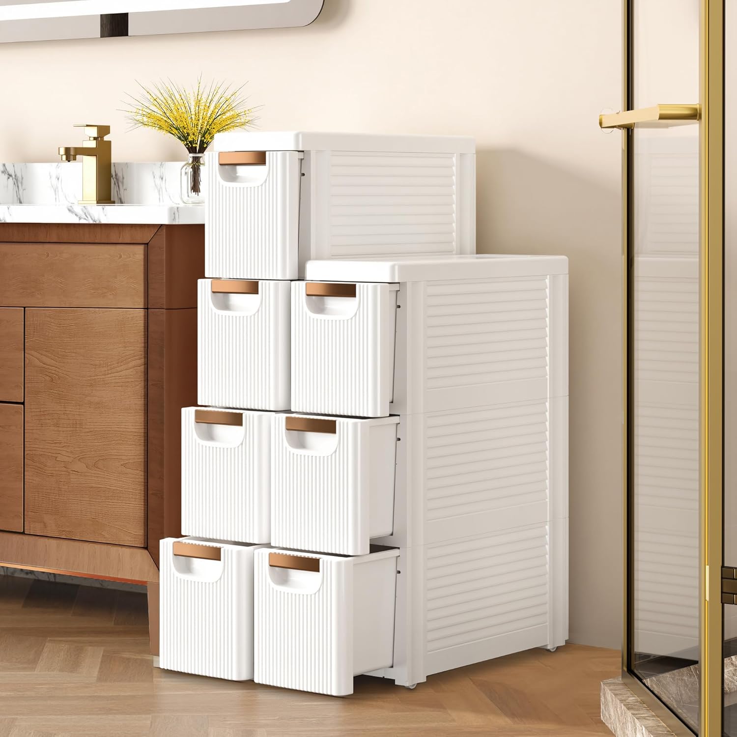 VECELO Narrow Bathroom Storage Cabinet