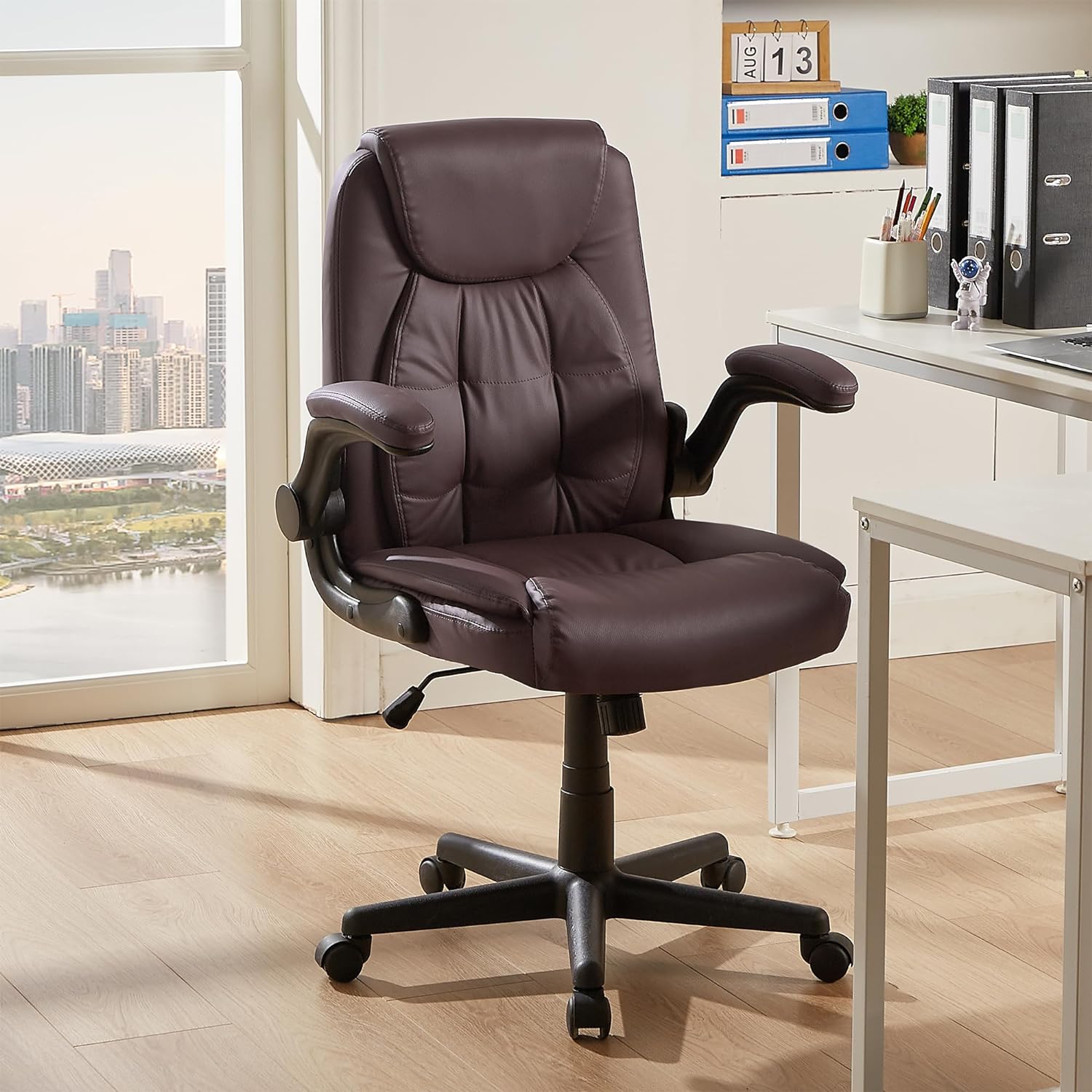 VECELO Executive High-Back PU Leather Computer Desk Chairs