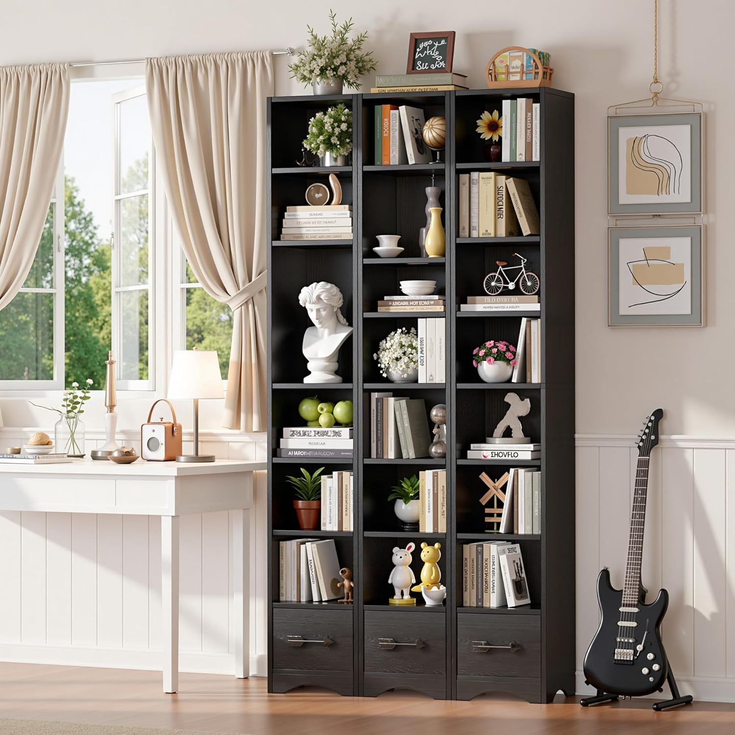 VECELO 8-Tier Tall Narrow Bookshelf