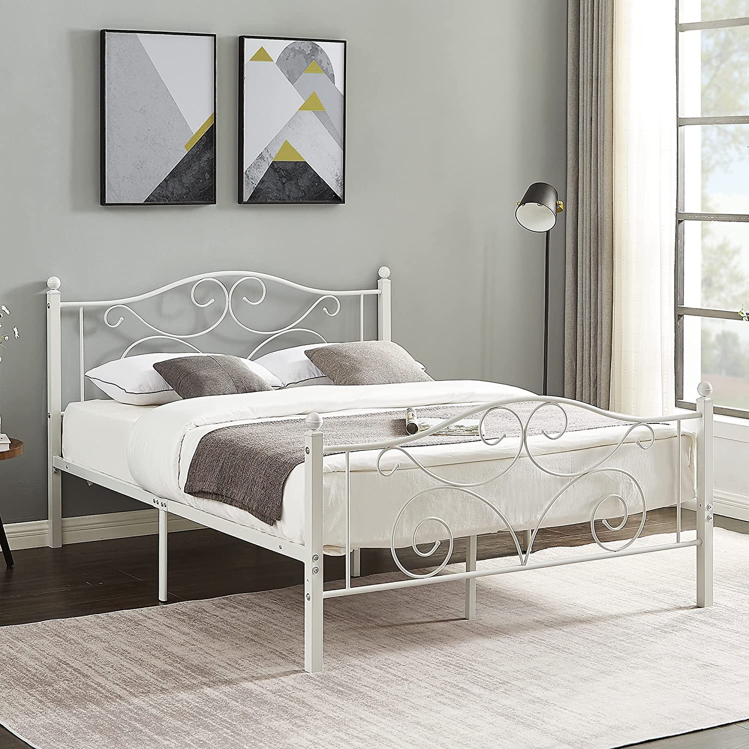 VECELO Classic Metal Bed Frame Mattress Foundation - VECELO