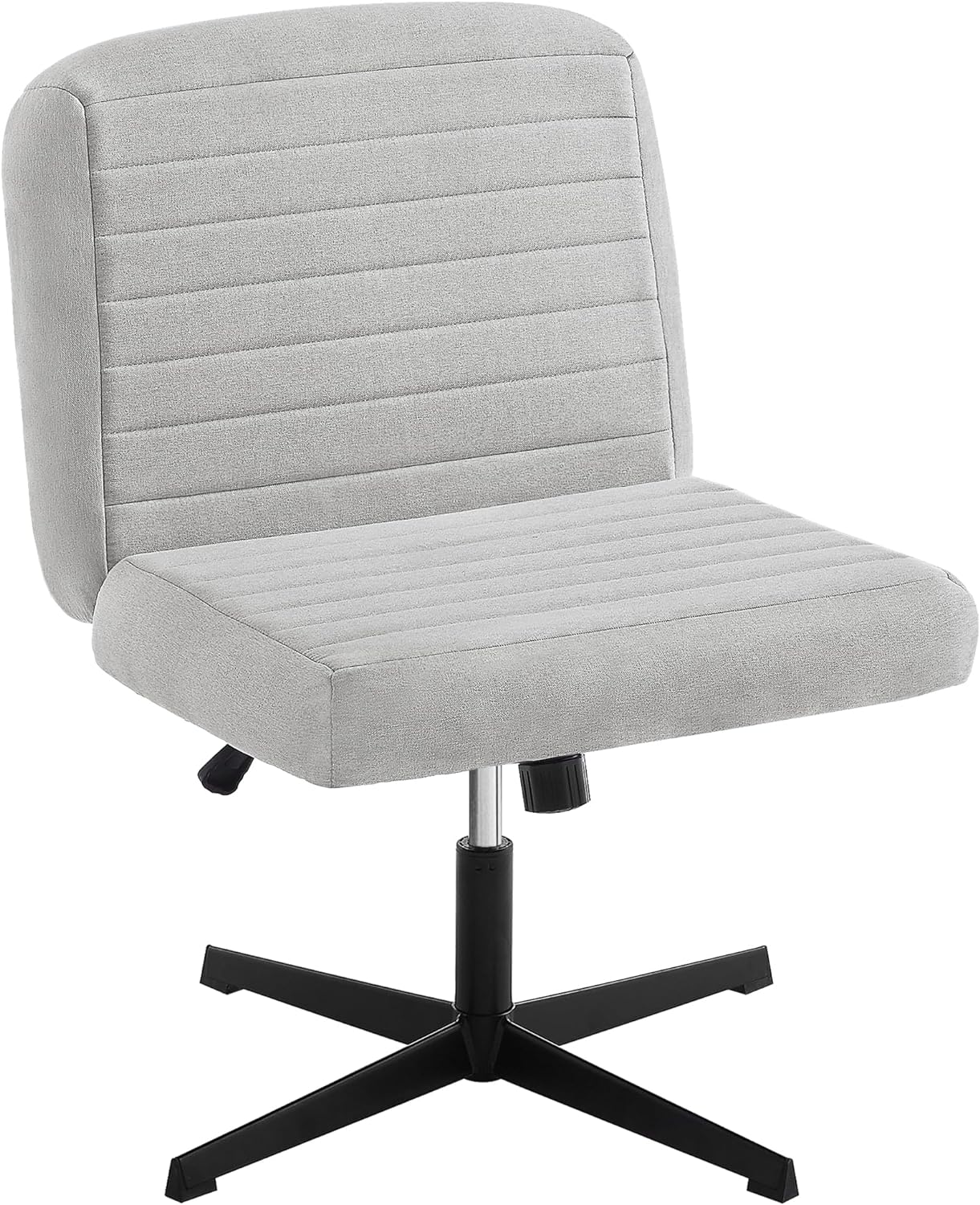 VECELO Armless Office Chair No Wheels Fabric Padded Cross Legged - VECELO