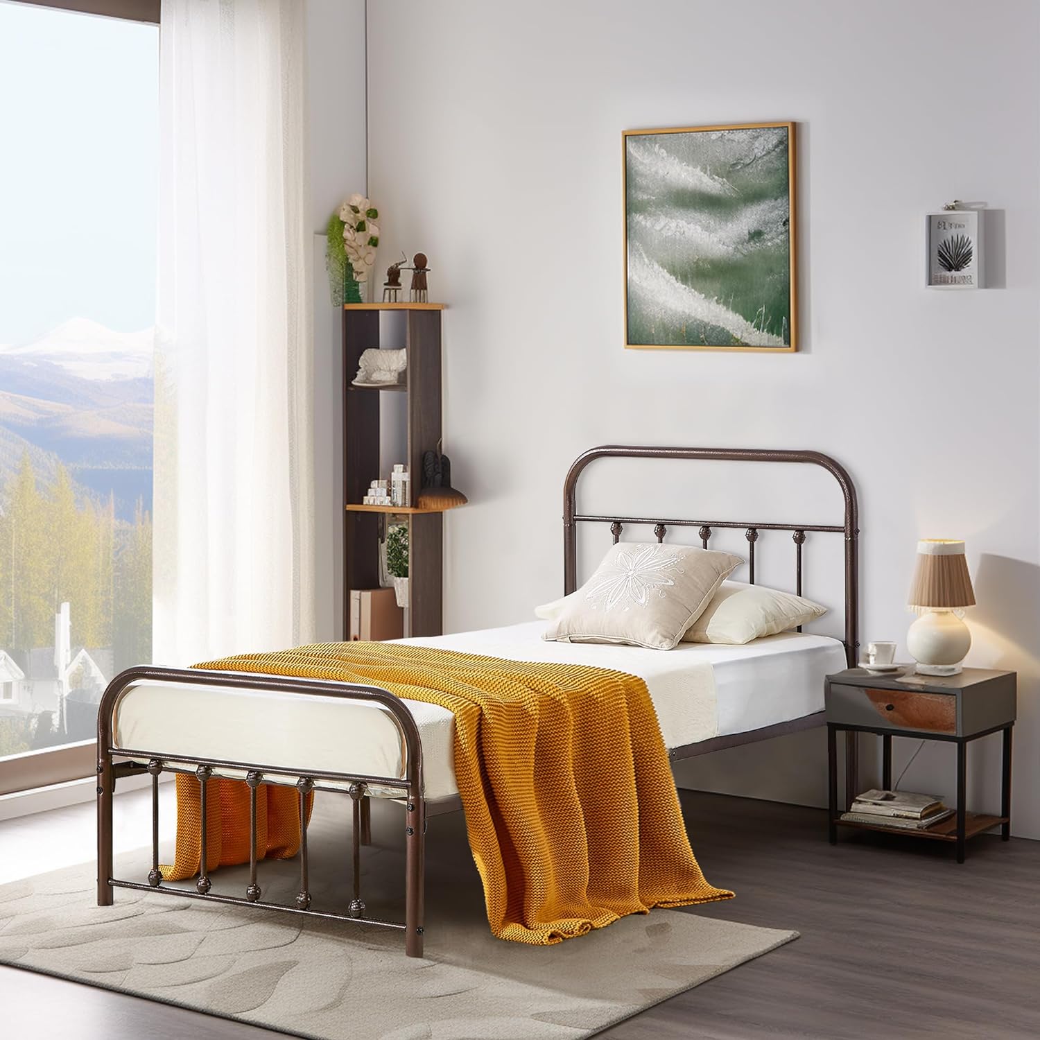 VECELO Metal Platform Bed Frame Mattress Foundation Modern&Simple Style