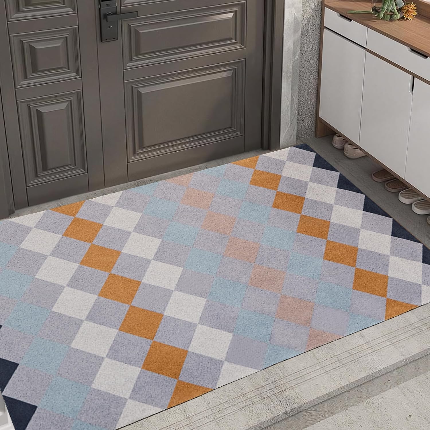 VECELO Outdoor Front Door Mat Outside Entrance, Low-Profile Welcome Mat