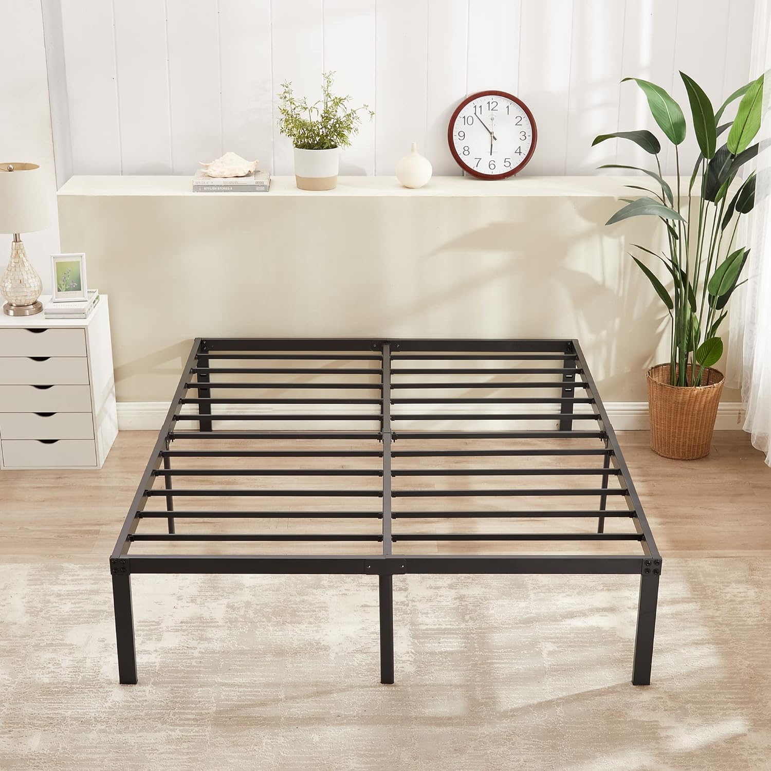 VECELO Metal Platform Bed Frame Heavy Duty Steel Slat, No Box Spring Needed