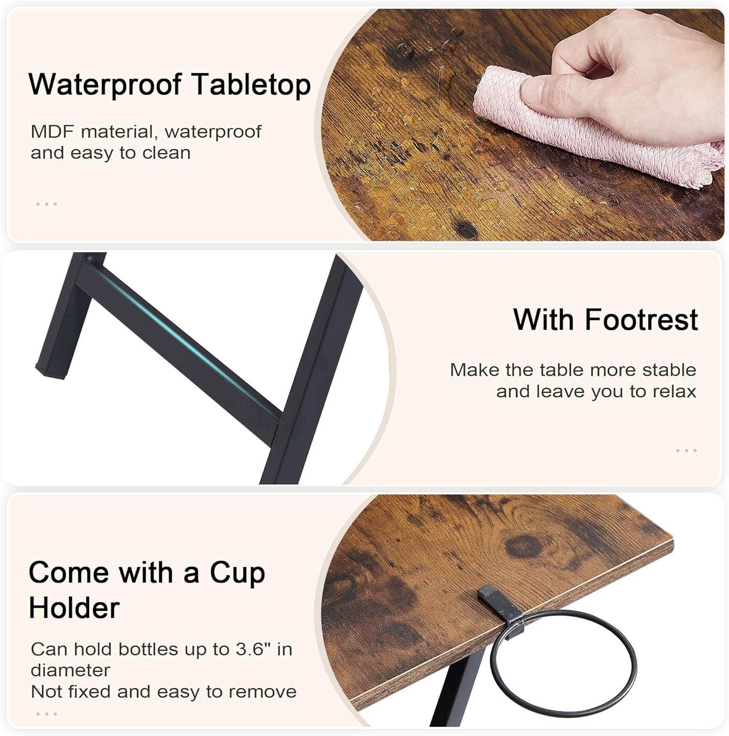 VECELO Folding TV Tray for Eating Set of 2