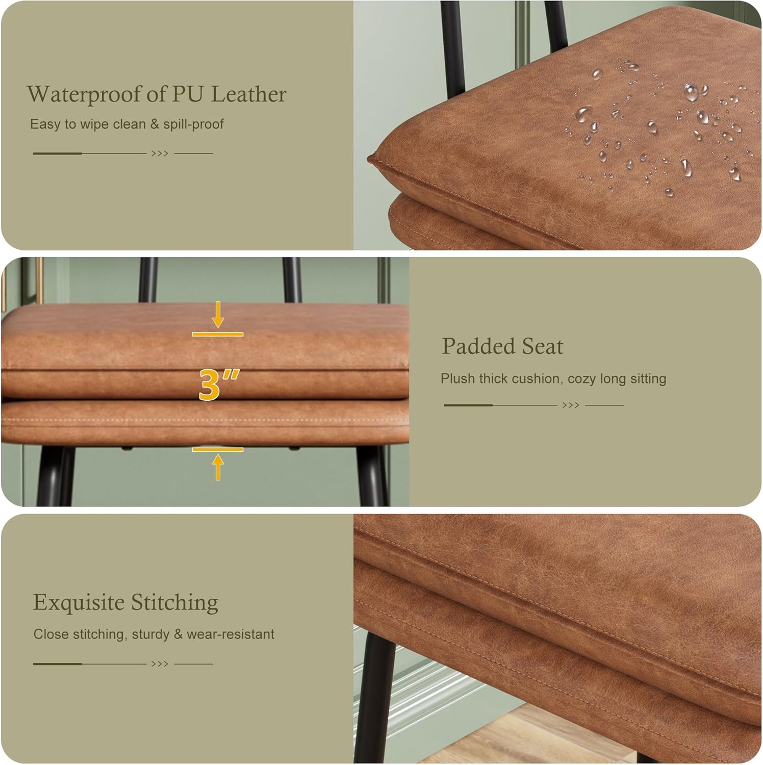 VECELO Bar Stools Set of 2