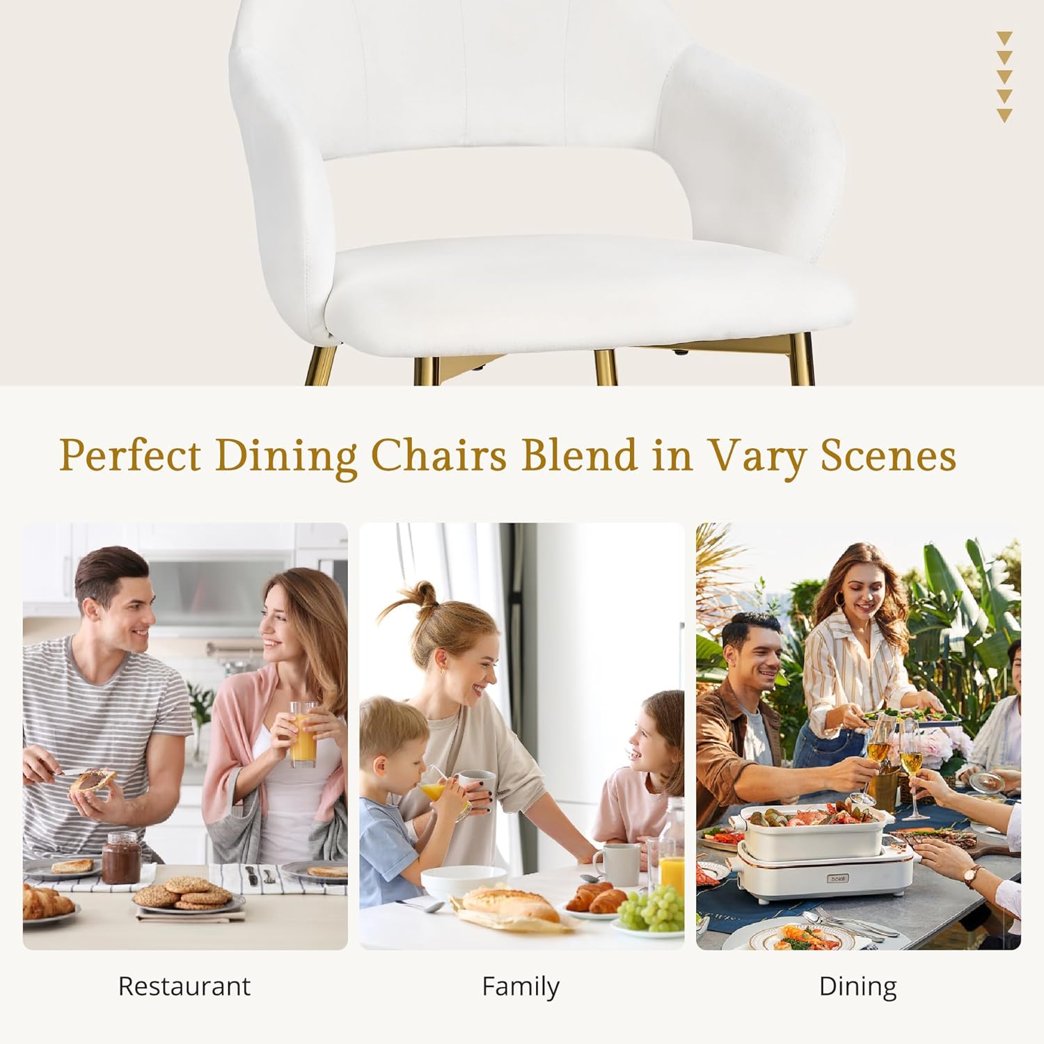 VECELO Velvet Dining Chairs Set of 2