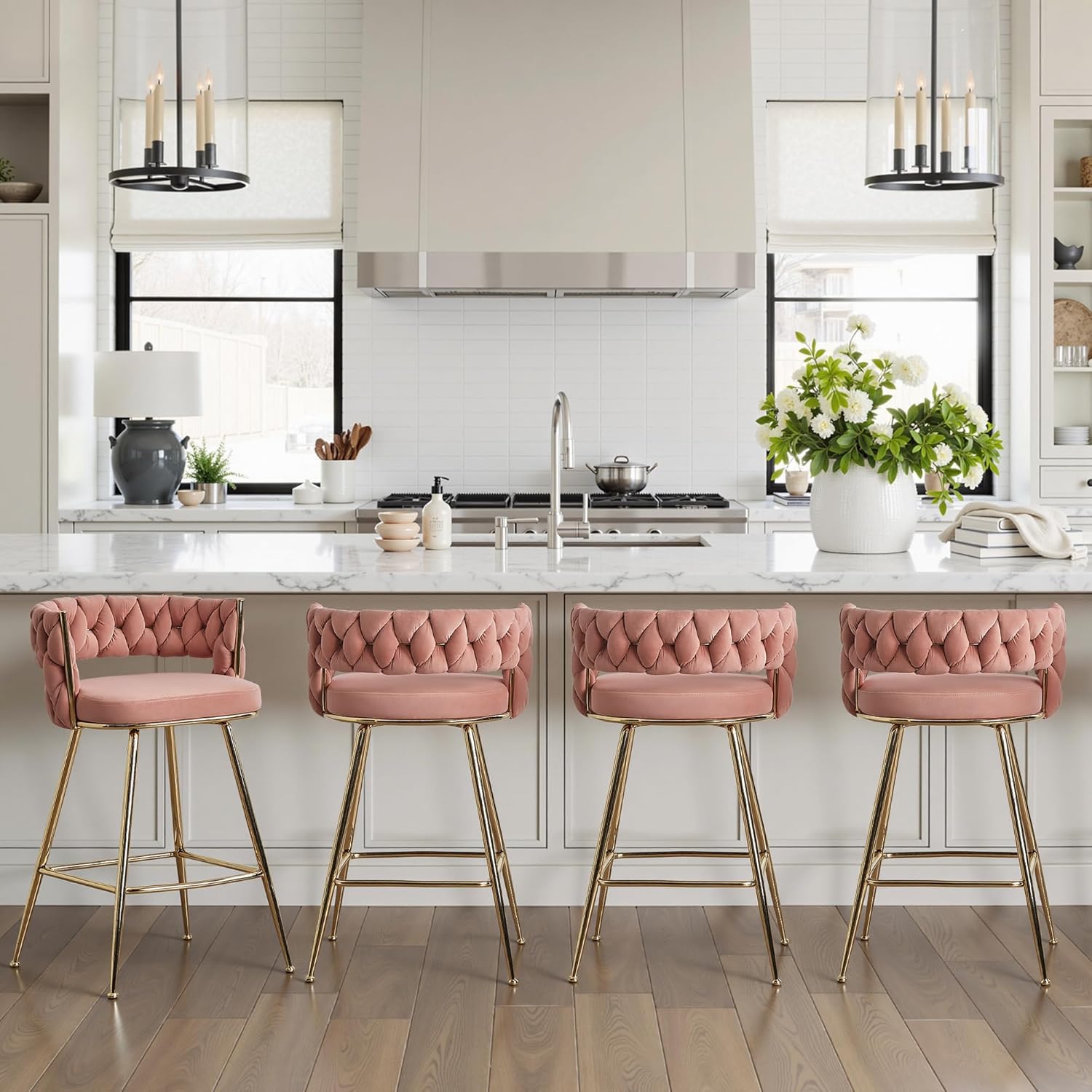 VECELO Bar Stools, Counter Height Bar Stools