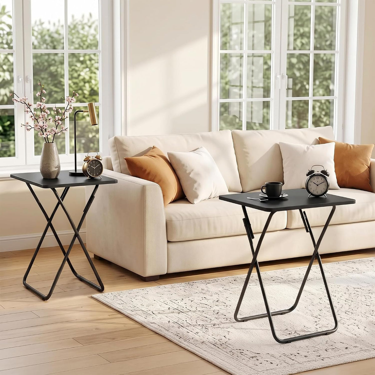 VECELO Folding Table Portable TV Snack Trays No Assembly Required