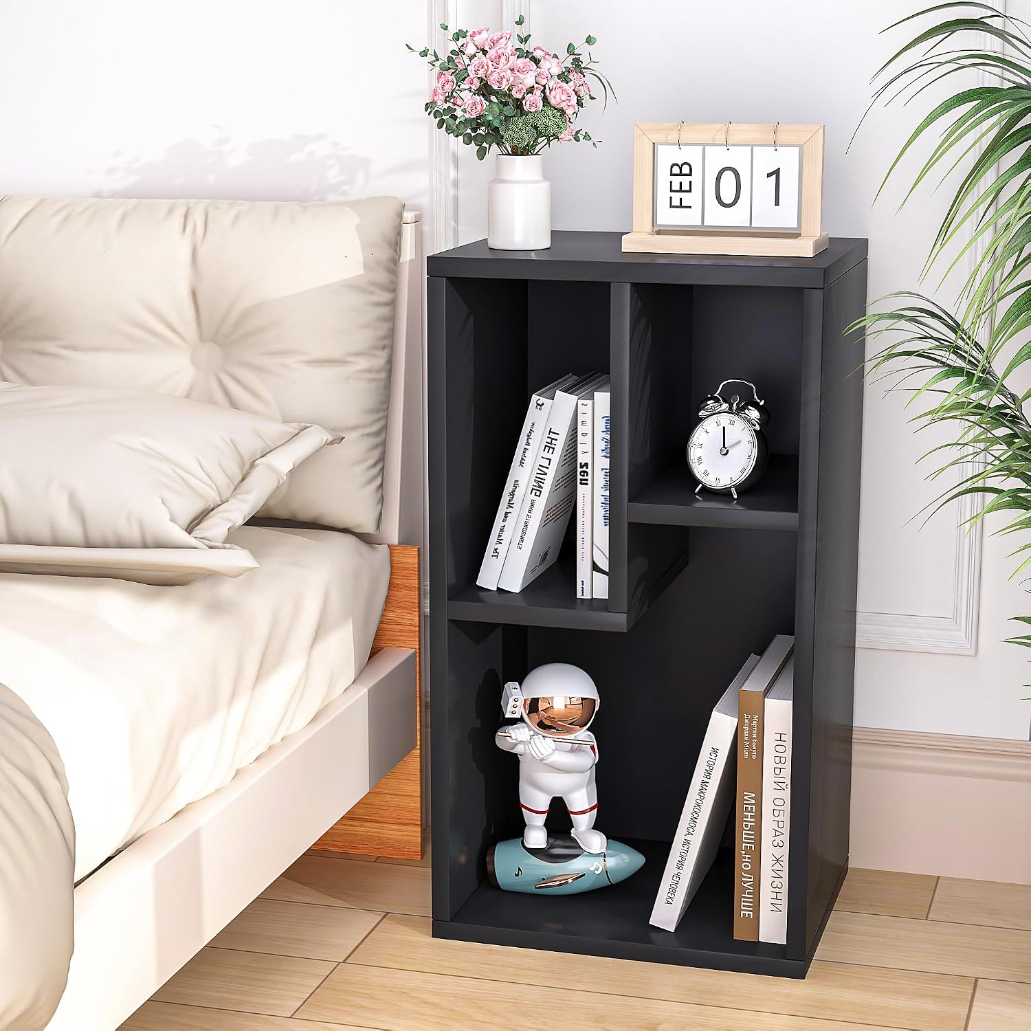 VECELO 3 Cube Small Bookcase, 2-Tier Modern Bookshelf