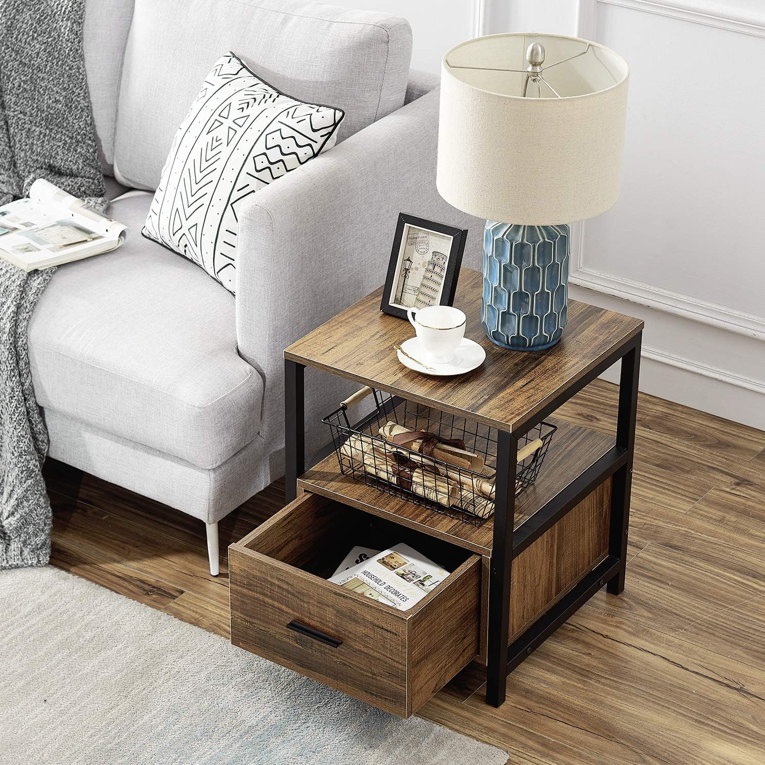 VECELO Nightstand Set of 2 with Drawer