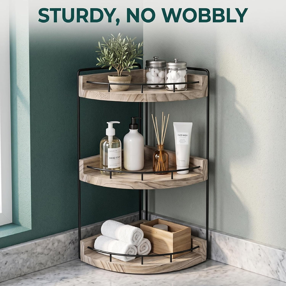 VECELO 2/3-Tier Free Standing Corner Shelf