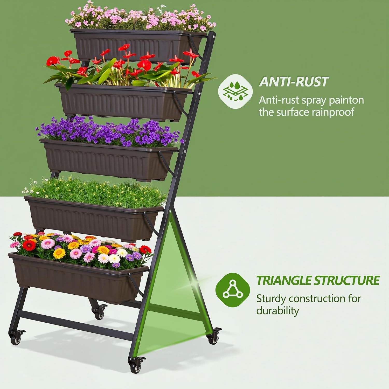VECELO 5-Tier Vertical Garden Bed