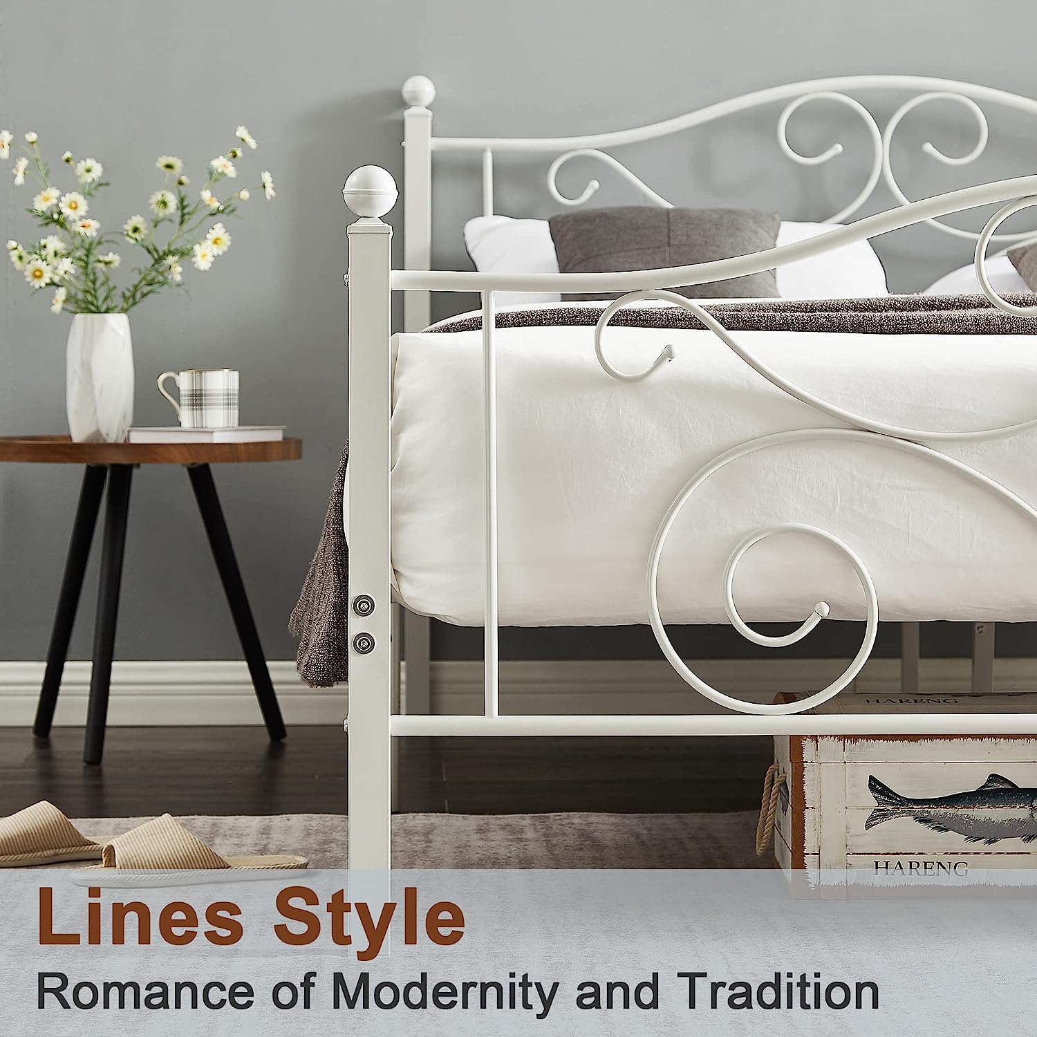 VECELO Classic Metal Bed Frame Mattress Foundation - VECELO