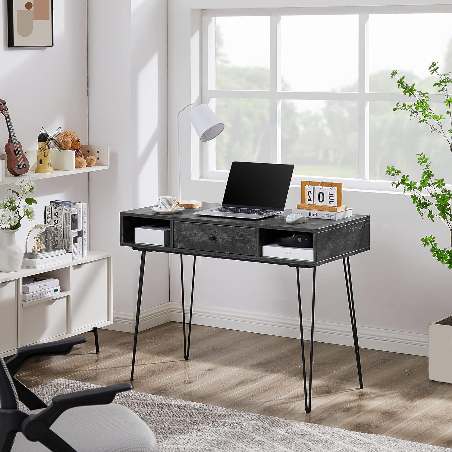 VECELO 39.3" Home Office Work Table with Drawers