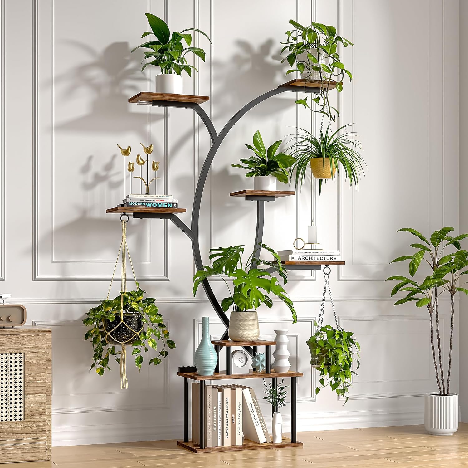 VECELO 65" Tall Plant Stand Indoor with Grow Lights