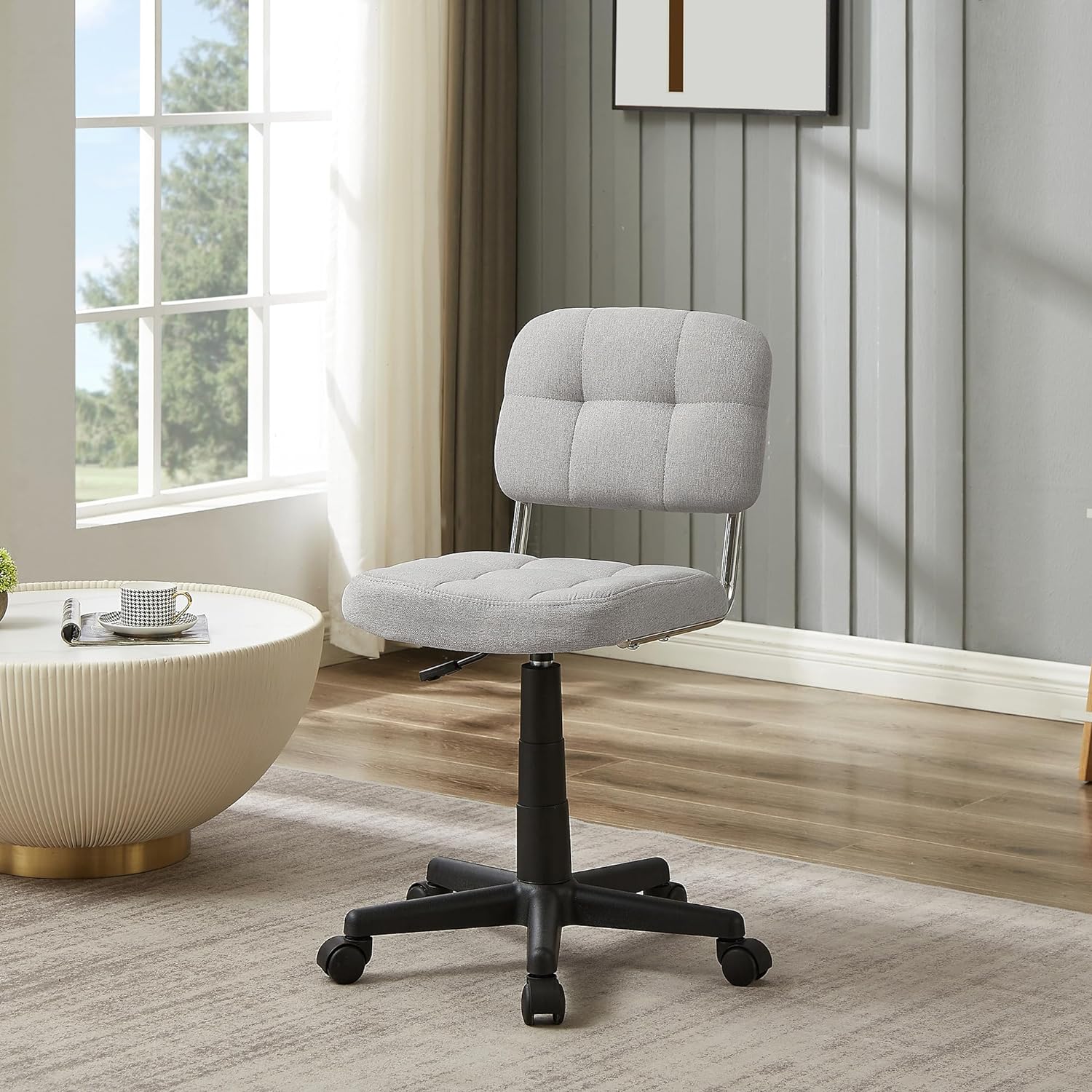 VECELO Modern Armless Home Office Desk Chair for Make Up/Bed Room/Small Space