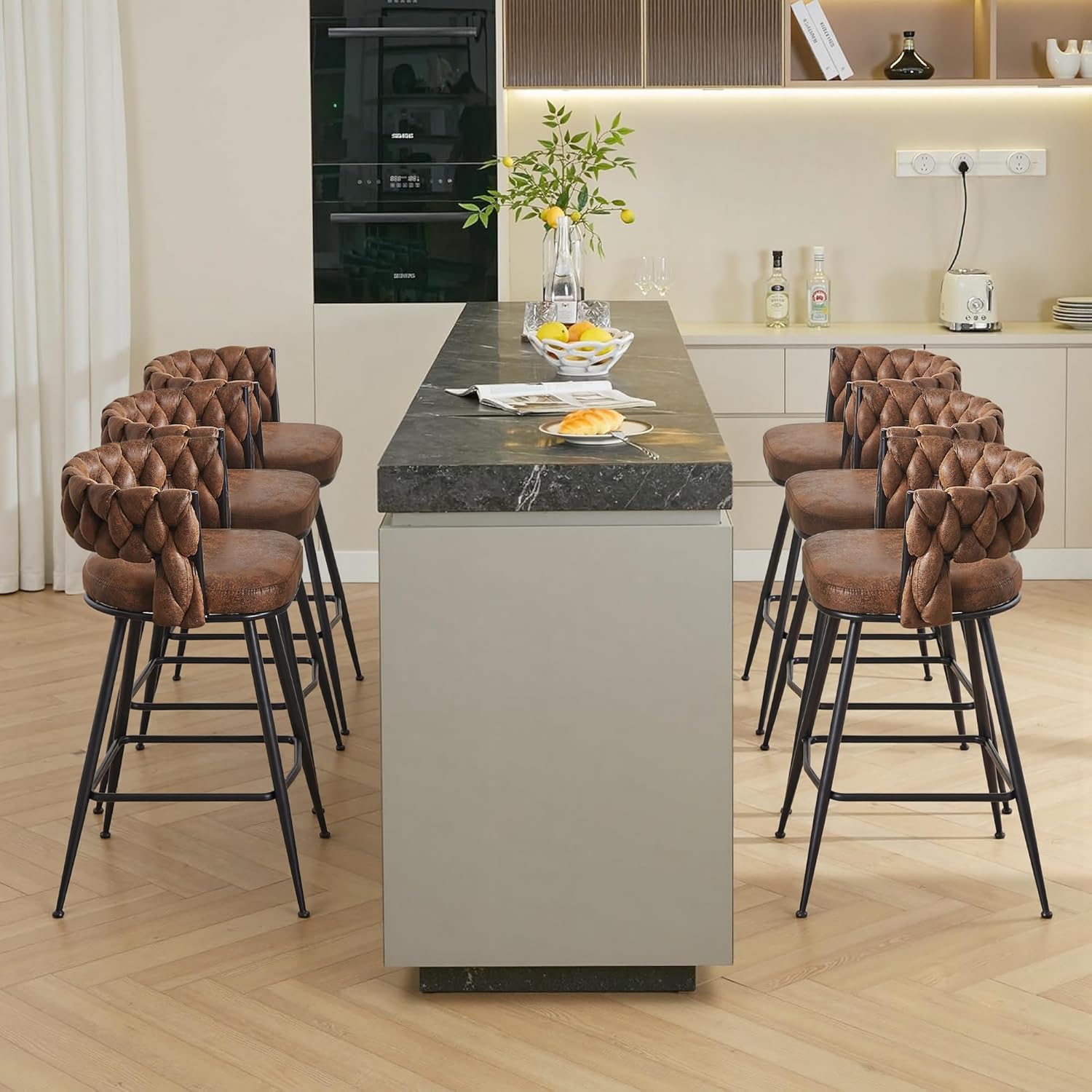 VECELO Bar Stools, Counter Height Bar Stools
