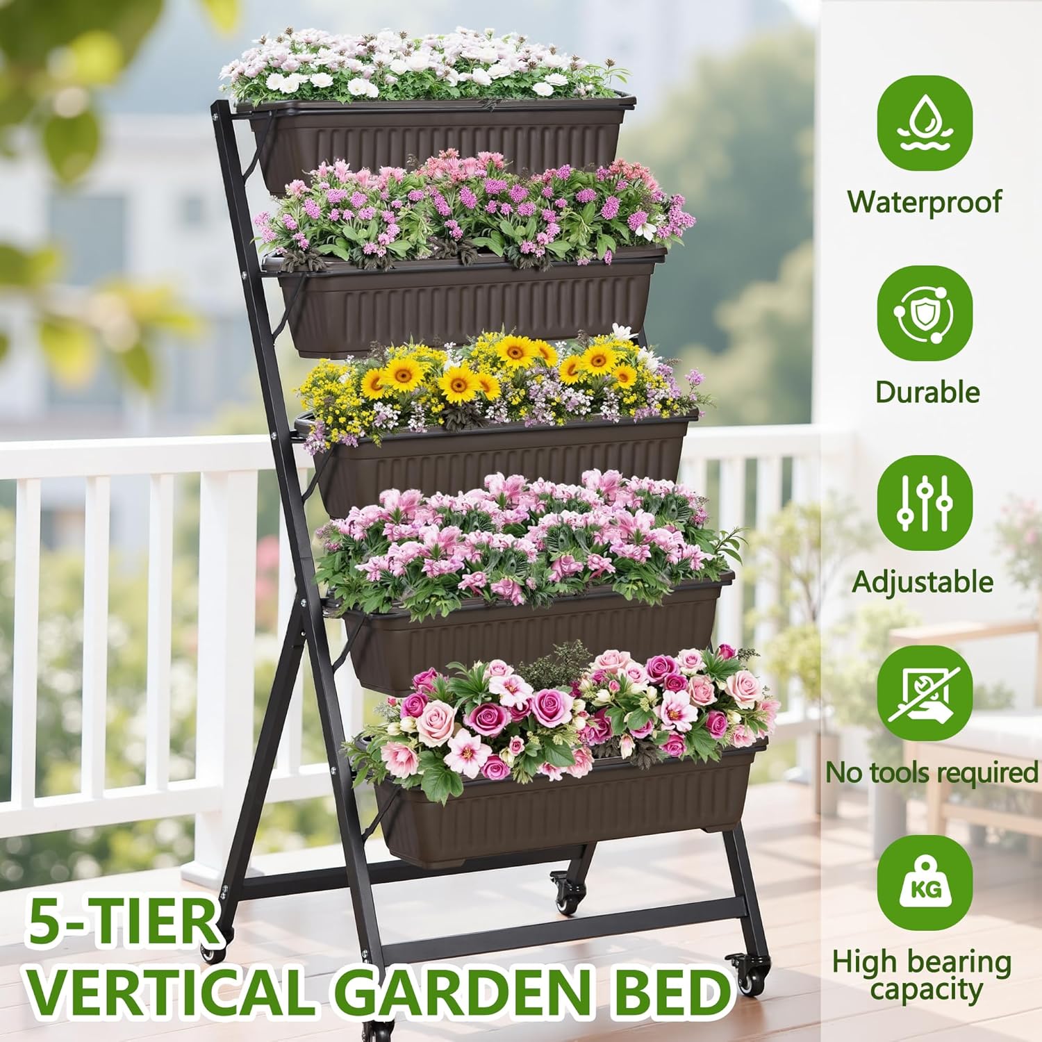 VECELO 5-Tier Vertical Garden Bed