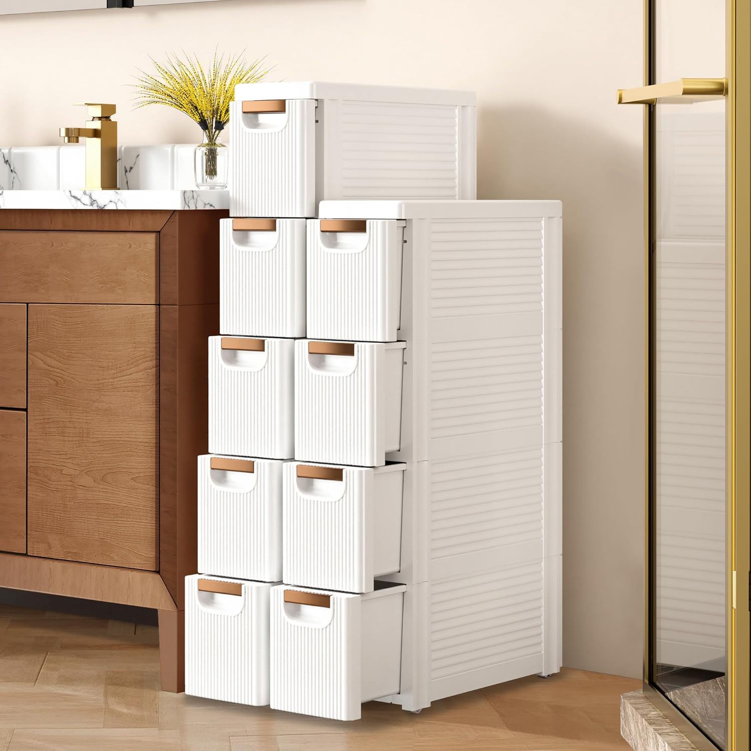 VECELO Narrow Bathroom Storage Cabinet