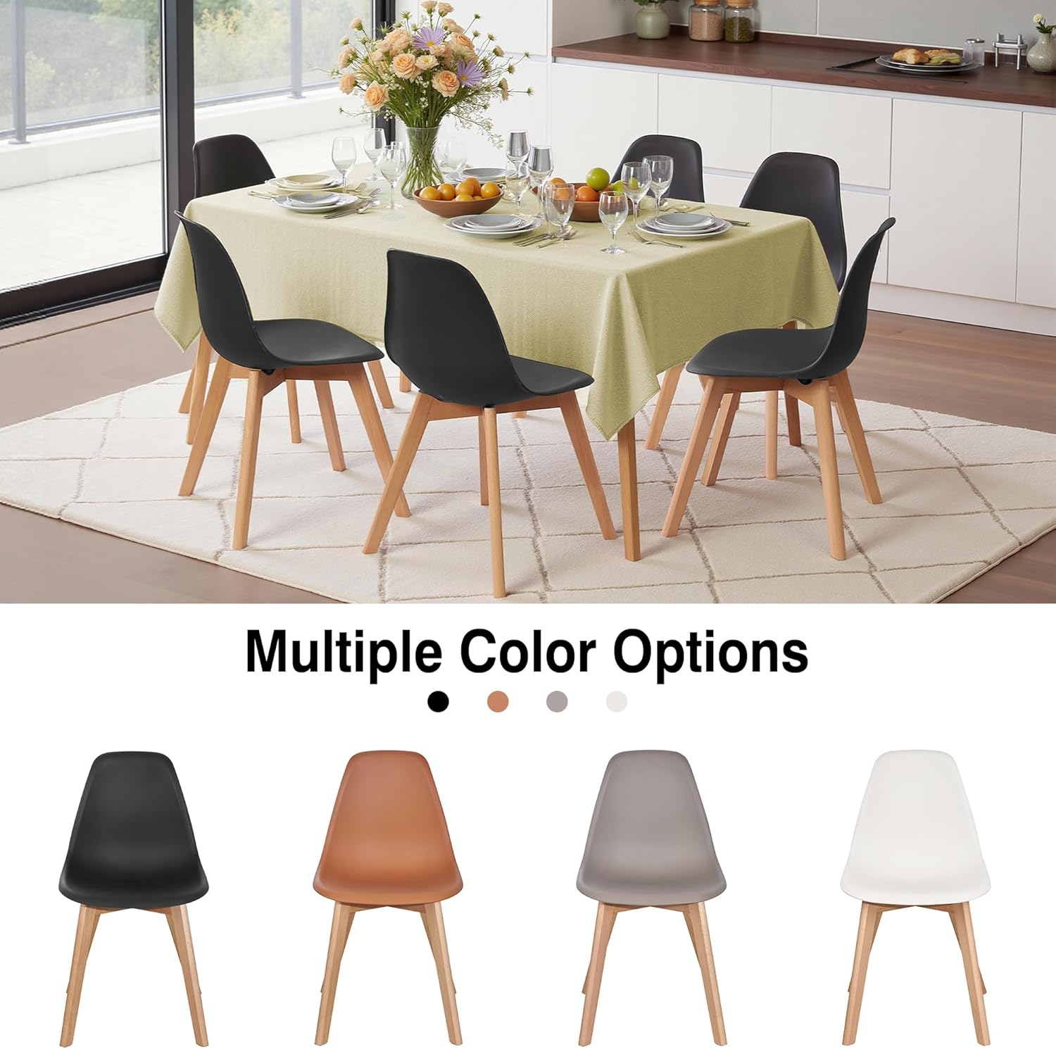 VECELO Dining Chairs Set of 4