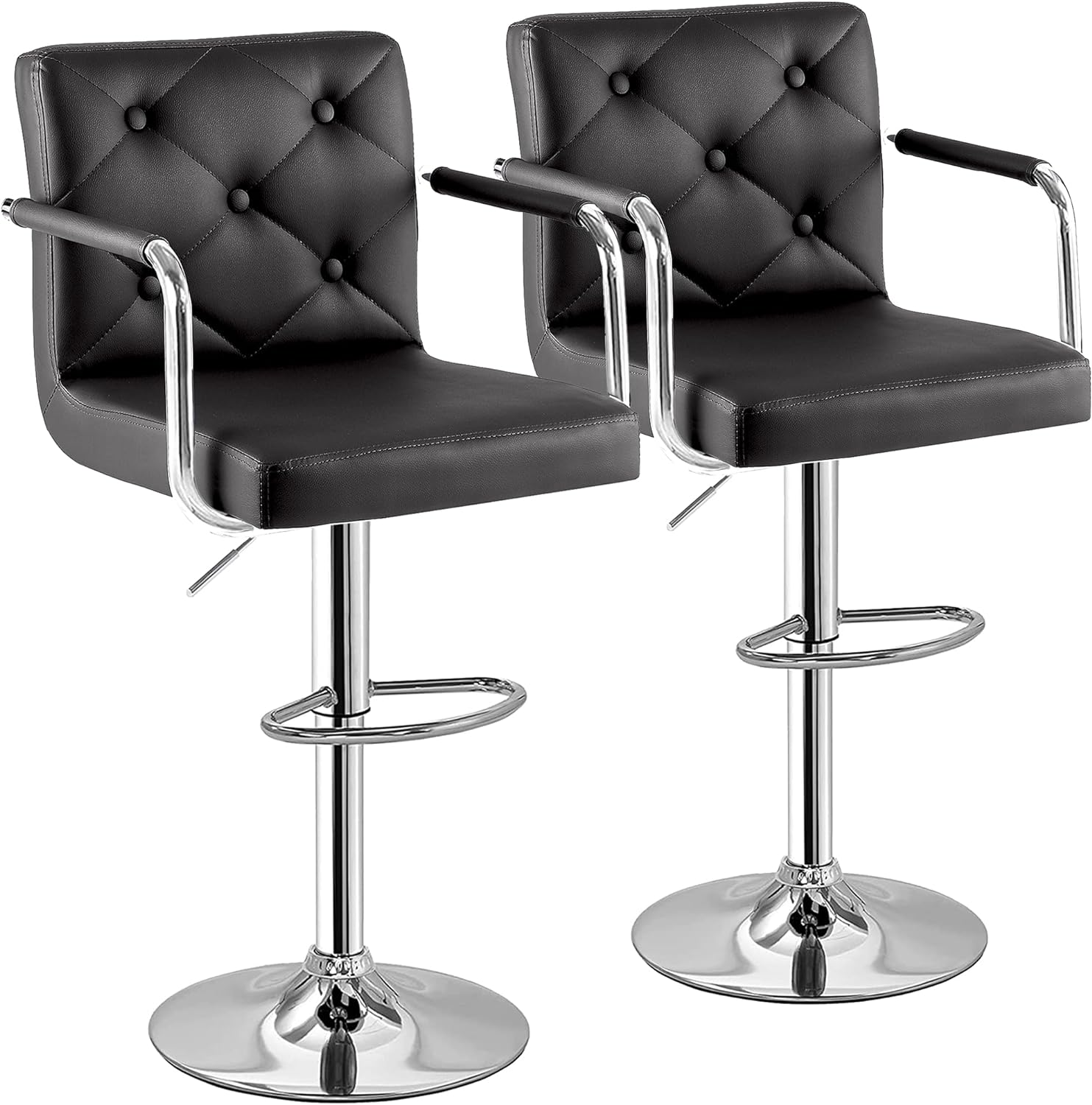 VECELO Adjustable Counter Height Bar Stools Set of 2 - VECELO