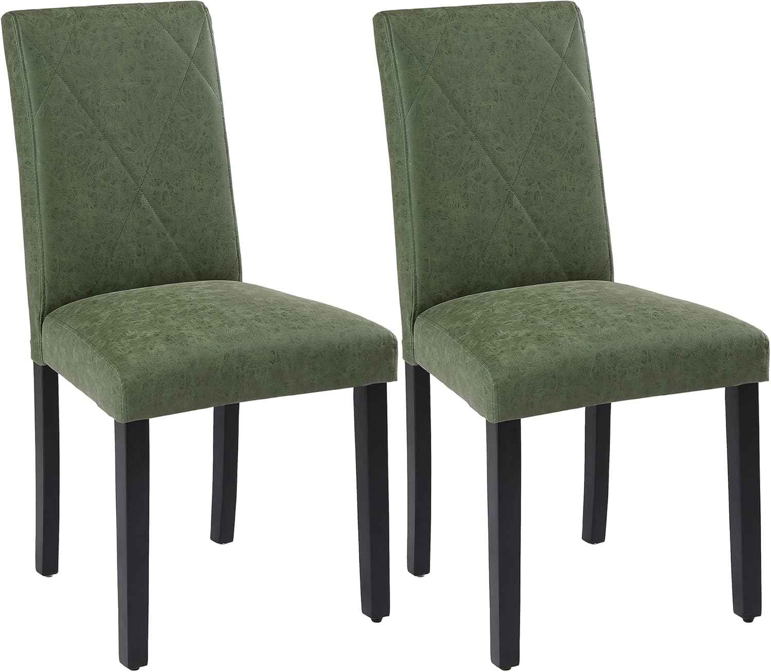 VECELO Upholstered Dining Chairs Set of 2 Modern Fabric and High Back & Solid Wood Legs for Kitchen