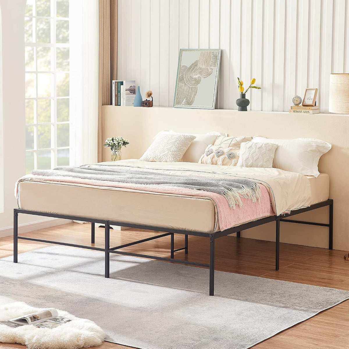 VECELO 18" Metal Platform Tall Bed Frame