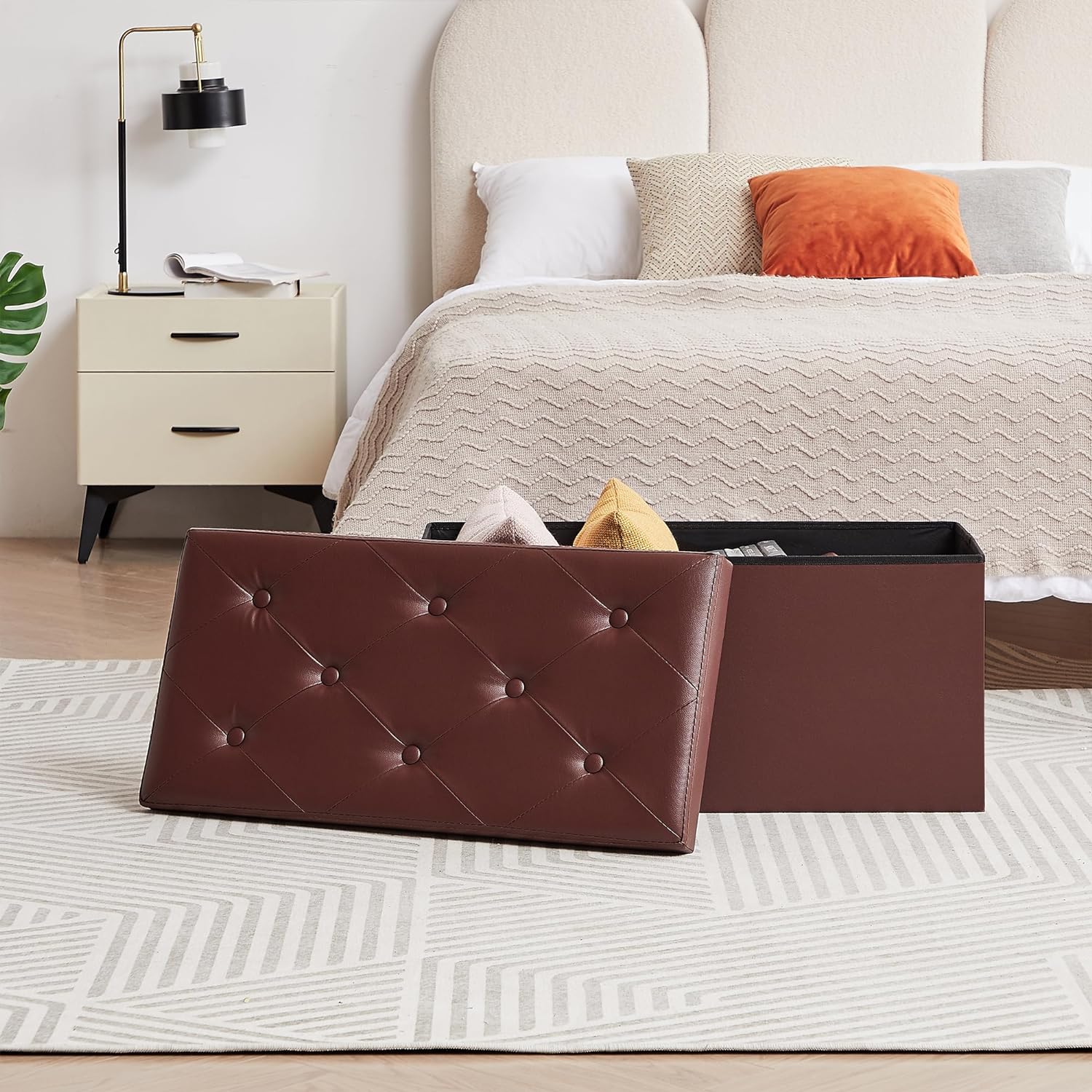 VECELO Storage Ottoman Bench End of Bed 43'' Footstool Footrest Stool Shoestool