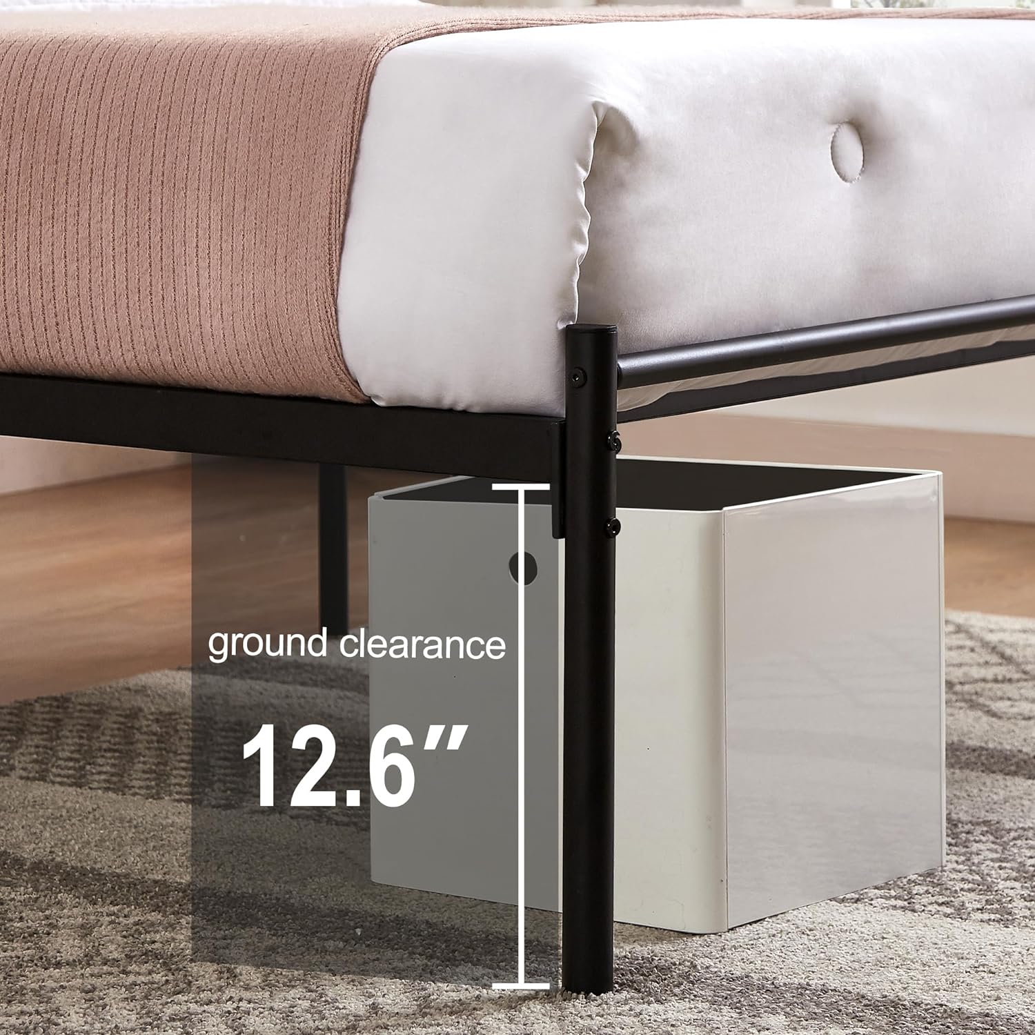 VECELO Bed Frame, Metal Bed Platform with Headboard - VECELO