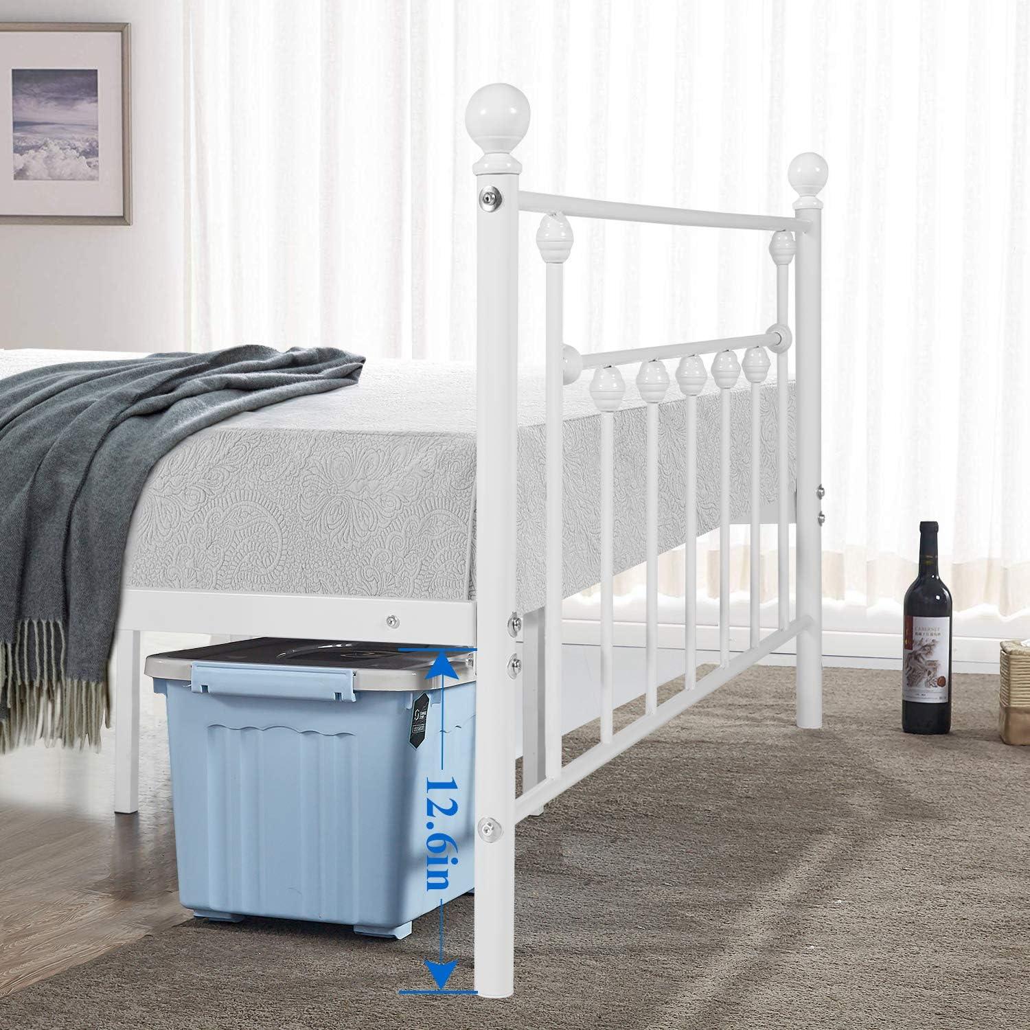 Modern Metal Platform Bed Frame Mattress Foundation with Headboard and Footboard