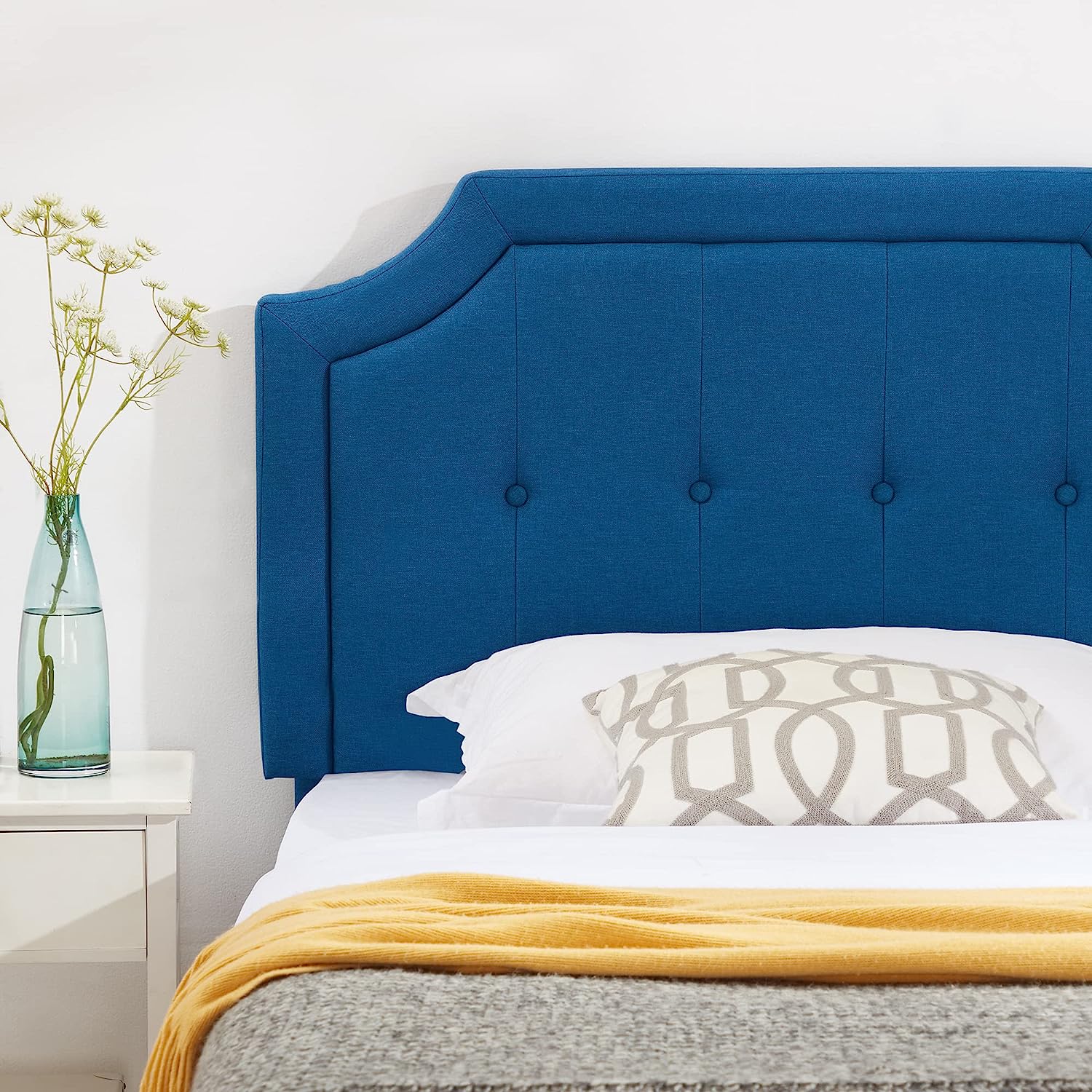 VECELO Premium Upholstered Platform Bed Diamond Stitched Panel Headboard