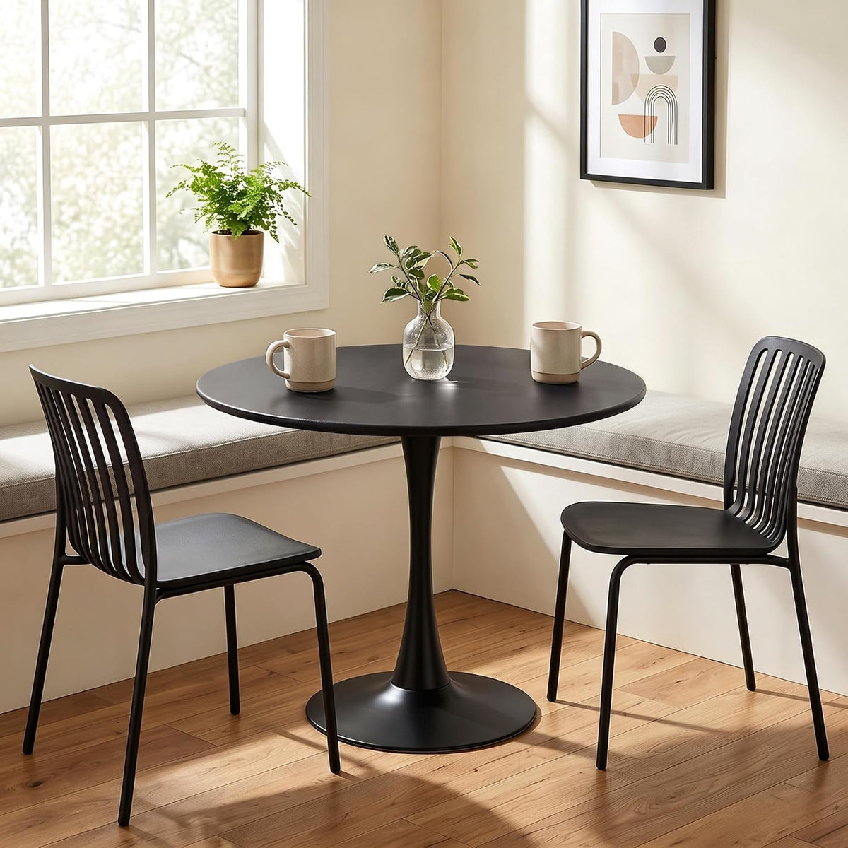 VECELO Round Dining Table, Mid-Century Tulip Table